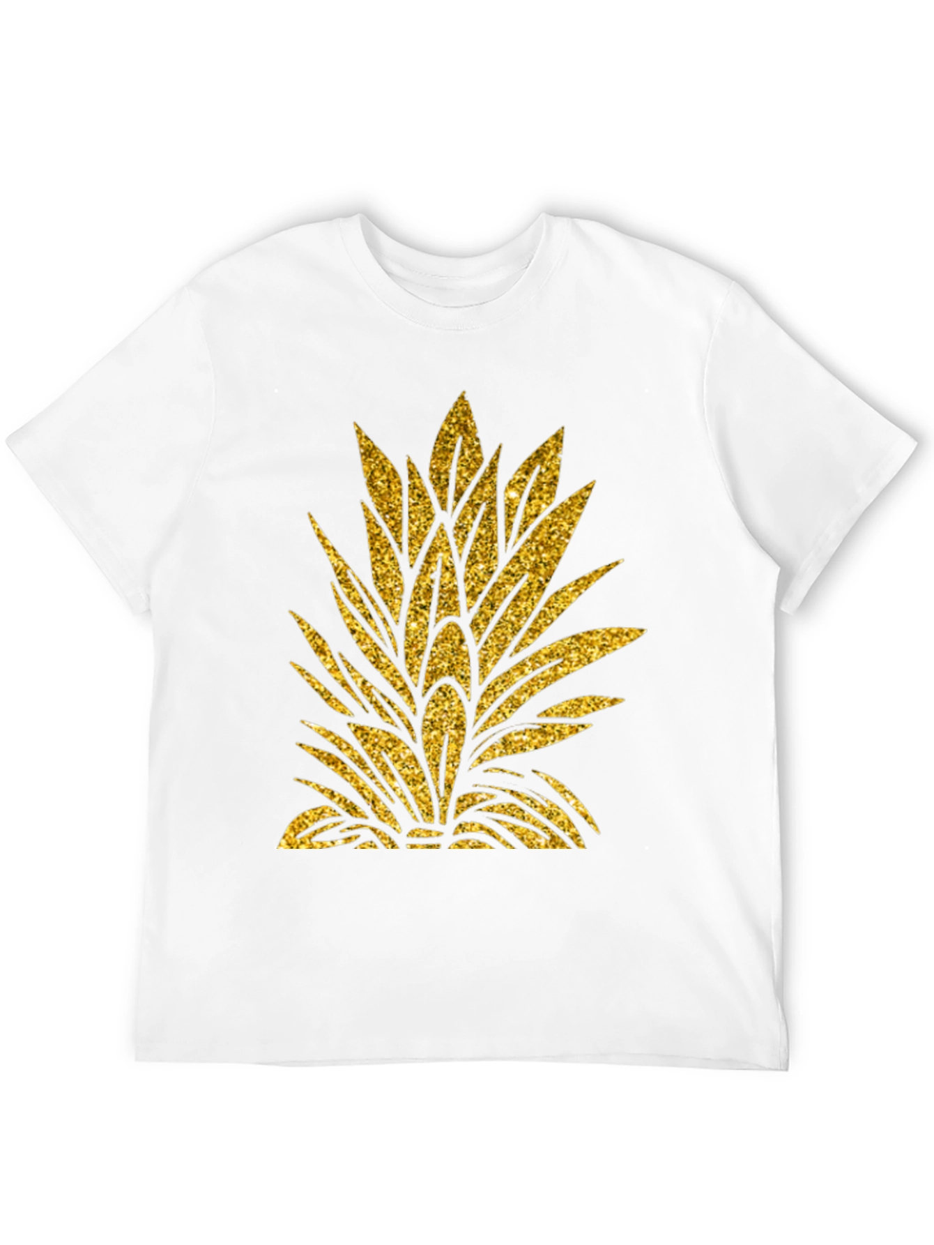 Black Gold Pineapple Leaf Graphic T-Shirt view 12