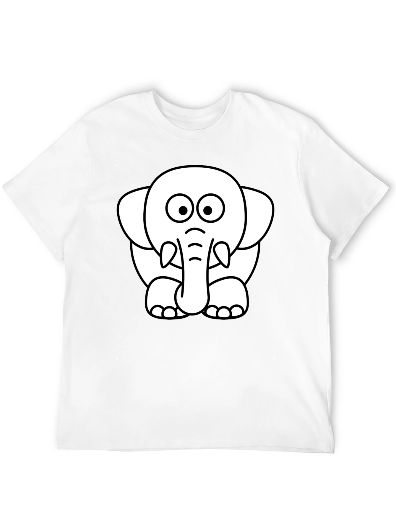 Black Cute Elephant Graphic Tee - Black Cotton T-Shirt view 12
