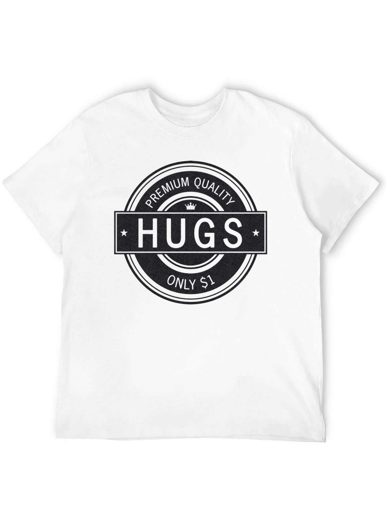 Black Premium Quality Hugs T-Shirt view 12