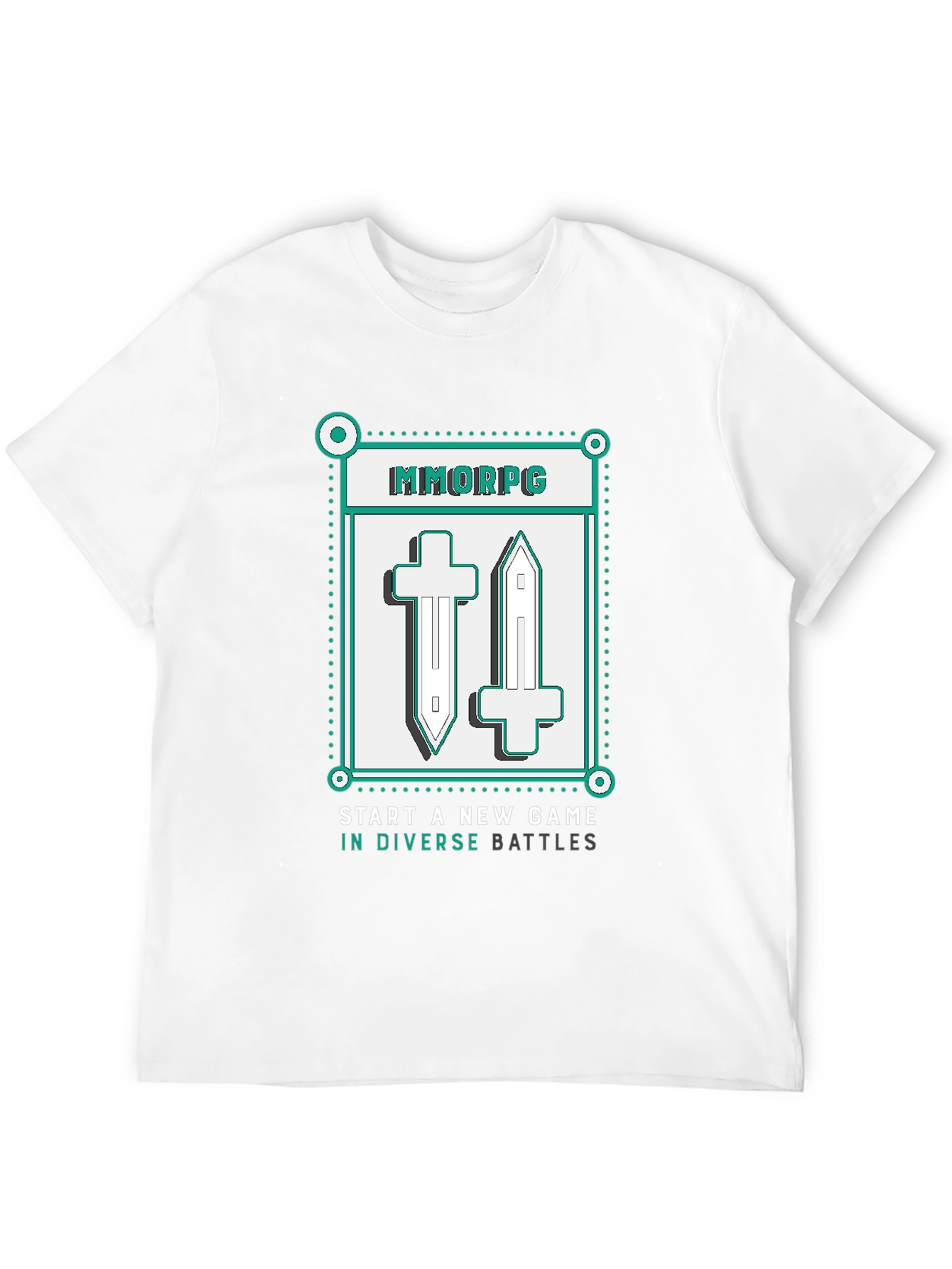 Black MMORPG Game Sword T-Shirt view 12