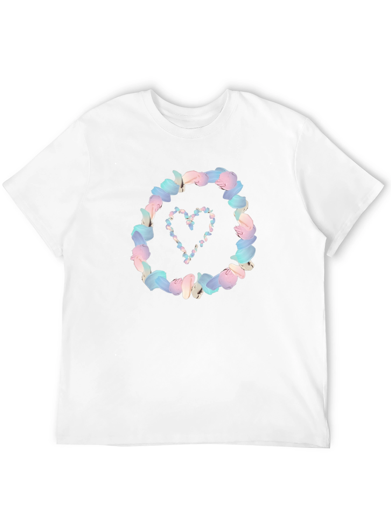 Black Floral Heart Graphic Black T-Shirt view 12