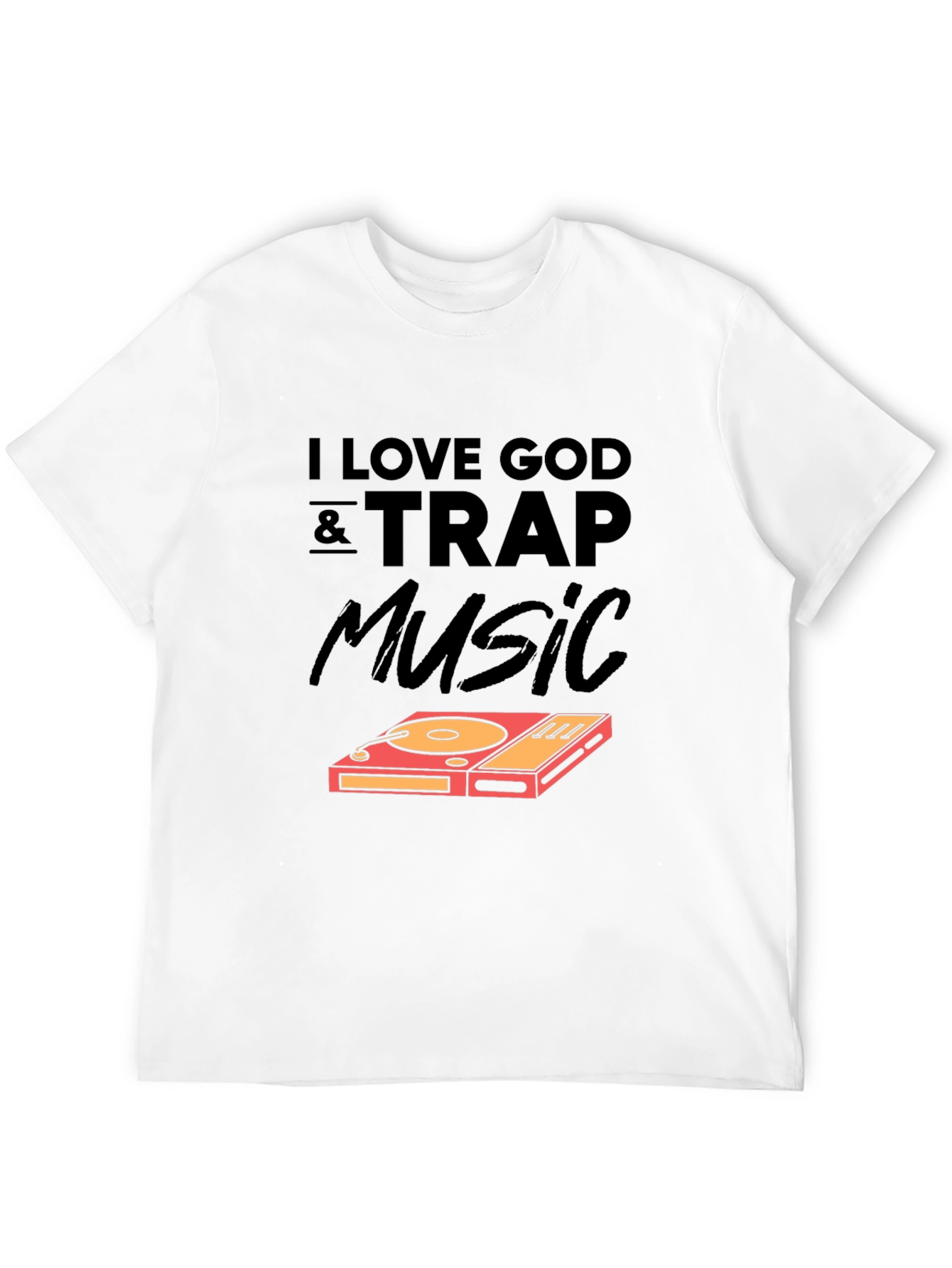Black I Love God & Trap Music Graphic Tee view 12