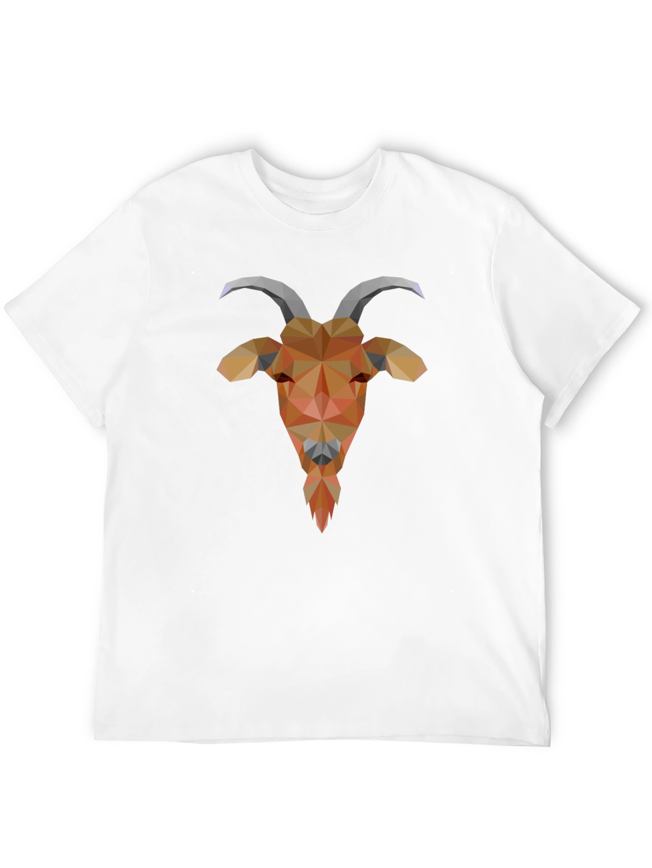 Black Geometric Goat Head Black Tee - Stylish Polygonal Design view 12