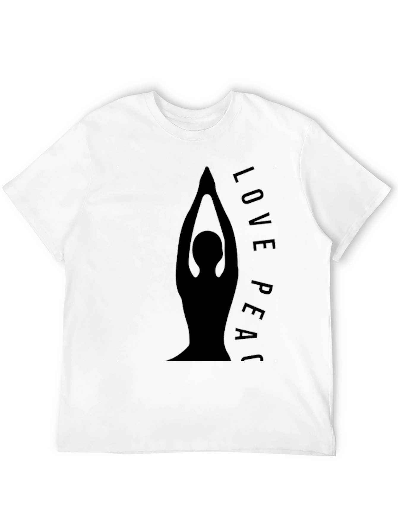 Black Yoga Love Peace Graphic Black T-Shirt view 12