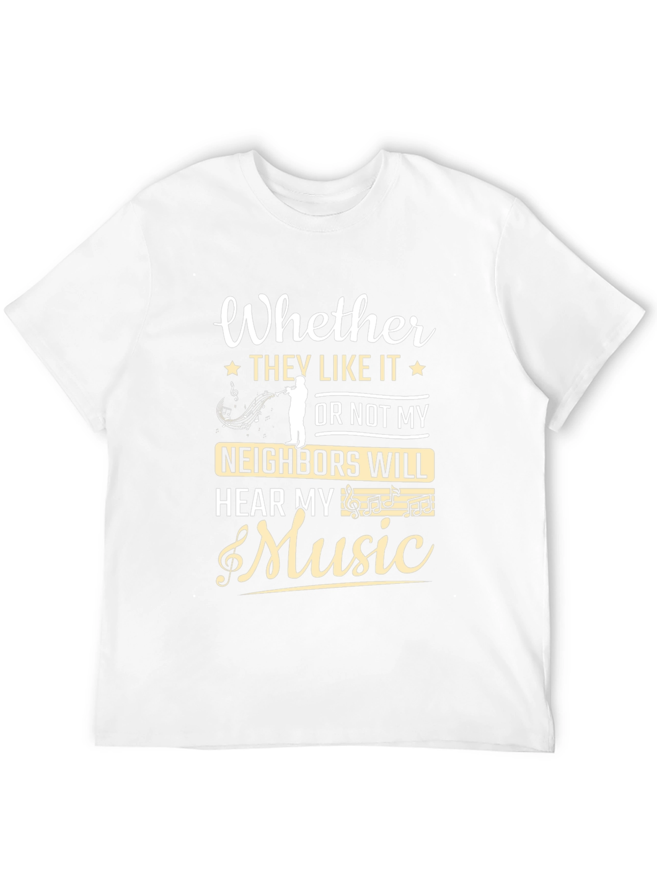 Black Funny Music Lover T-Shirt - Neighbors Will Hear My Music view 12