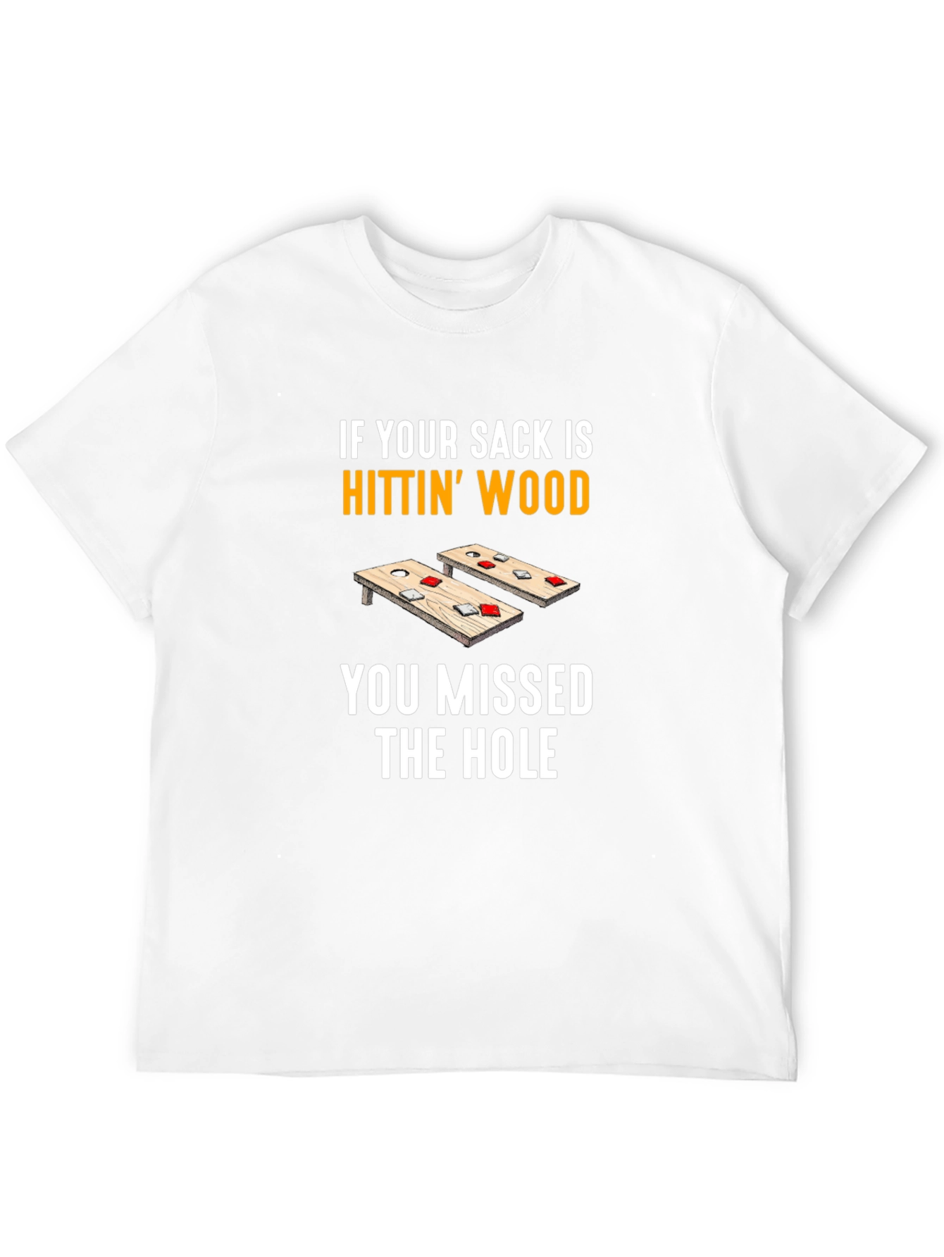 Black Cornhole Humor T-Shirt: Hit the Hole! view 12