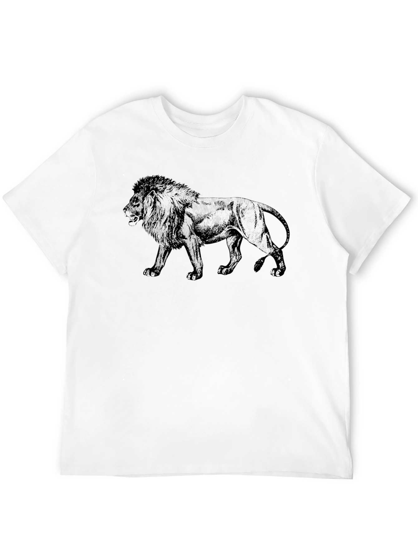 Black Lion Graphic Black T-Shirt for Men view 12
