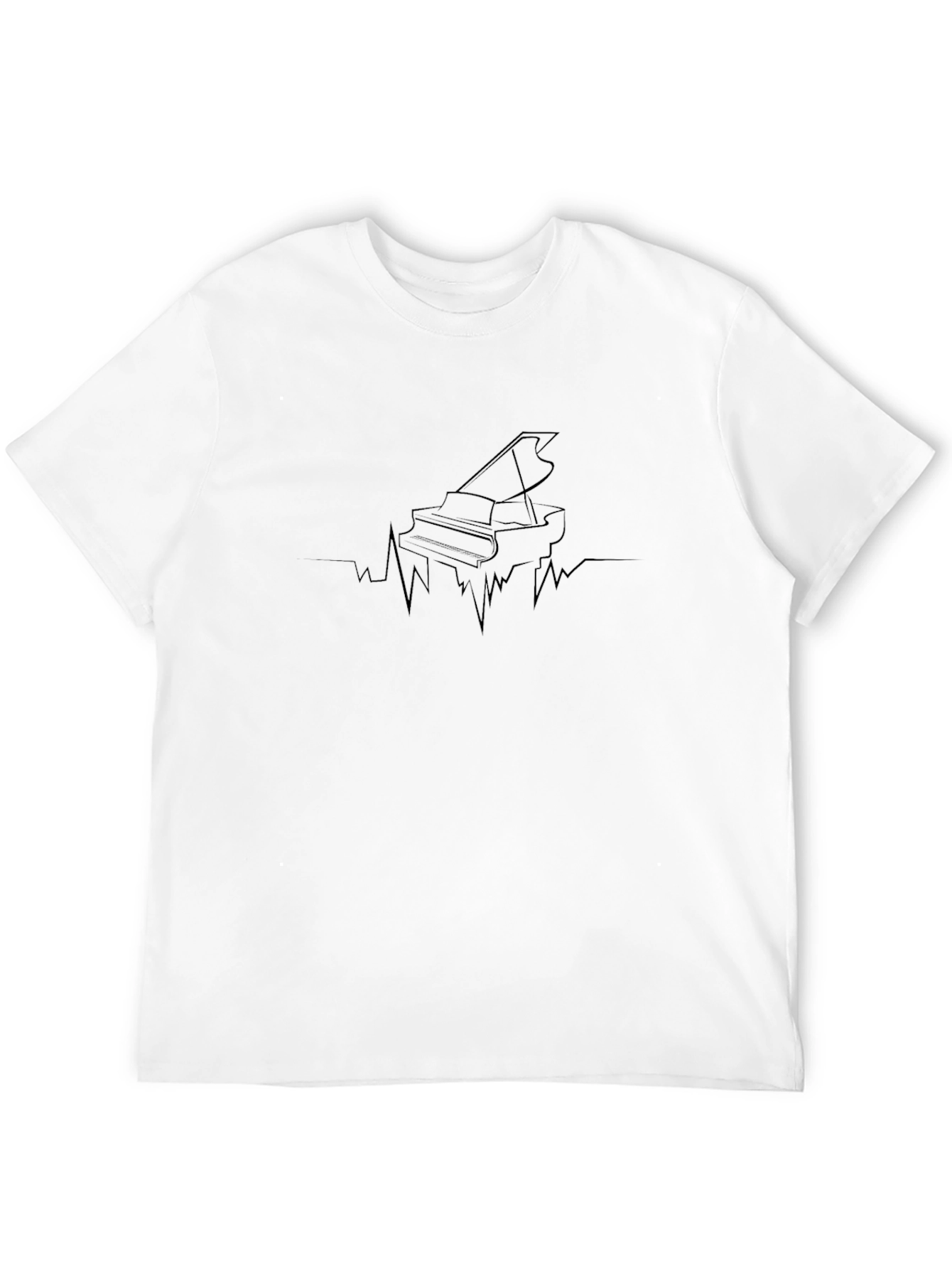 Black Piano Heartbeat Graphic Tee - Black view 12