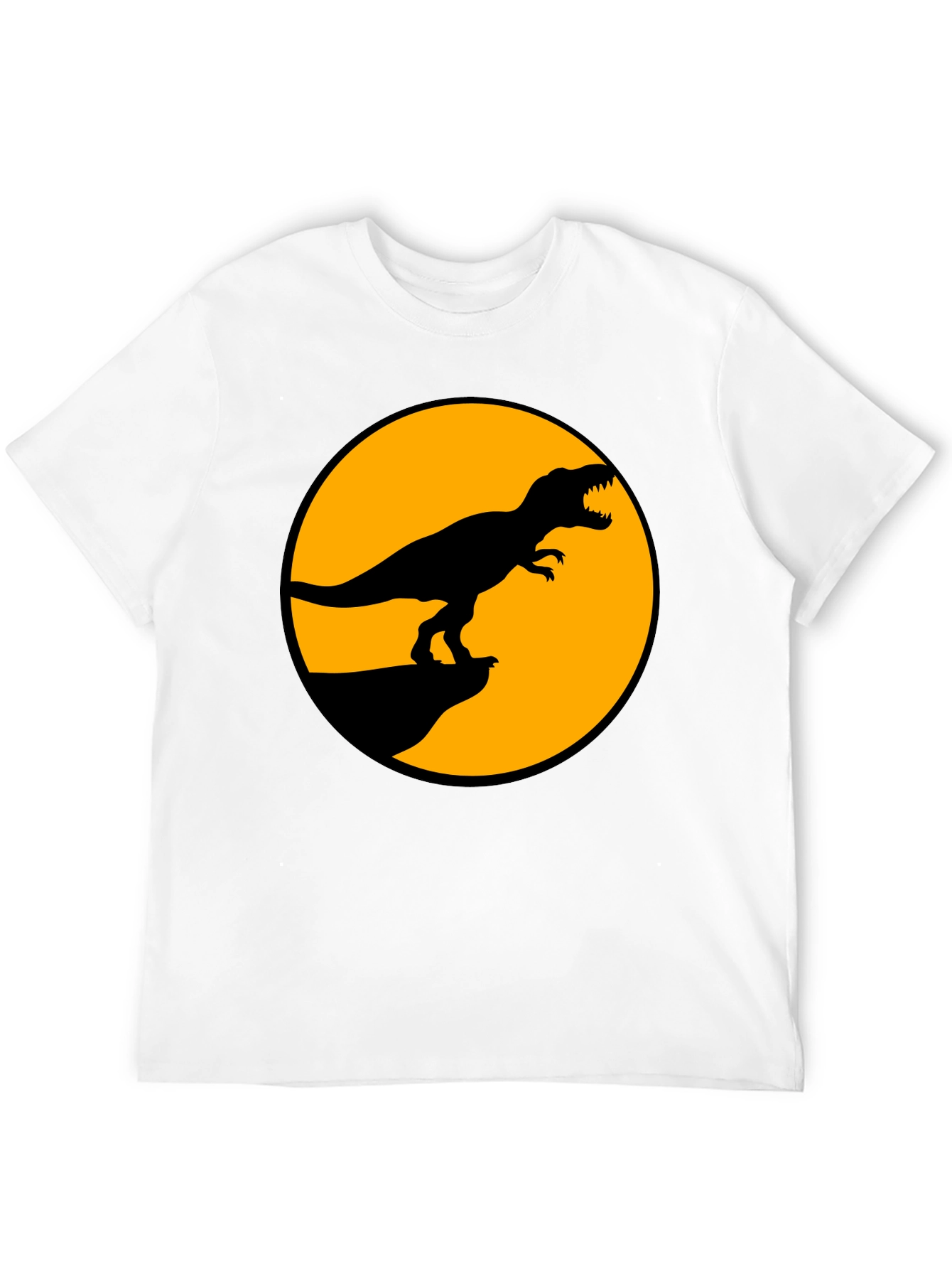 Black Dinosaur Graphic Tee - Black T-Rex Circle Design view 12