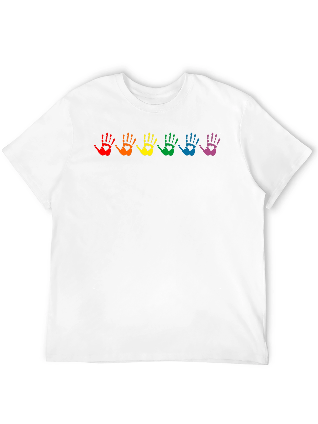 Black Rainbow Handprint Heart Graphic T-Shirt view 12