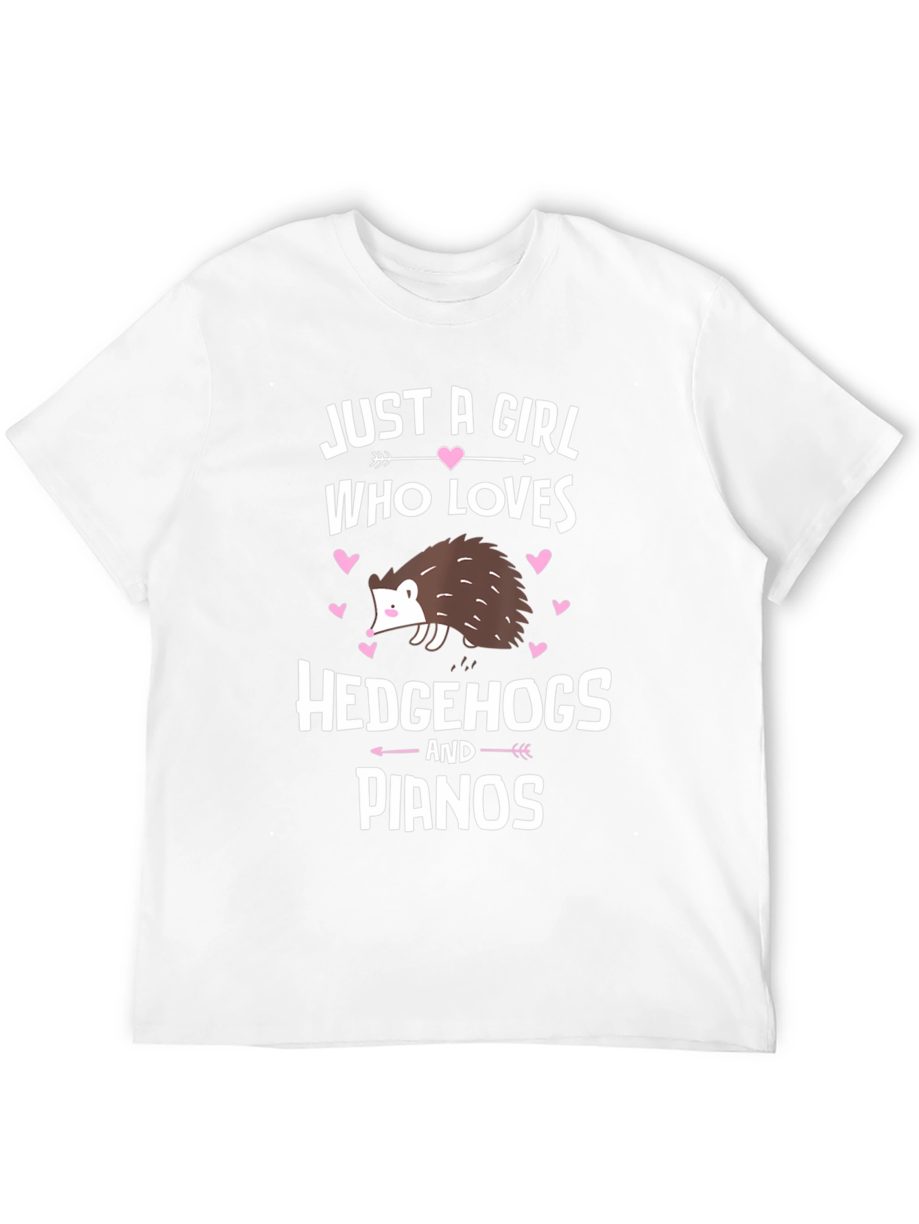 Black Just A Girl Who Loves Hedgehogs and Pianos T-Shirt view 12