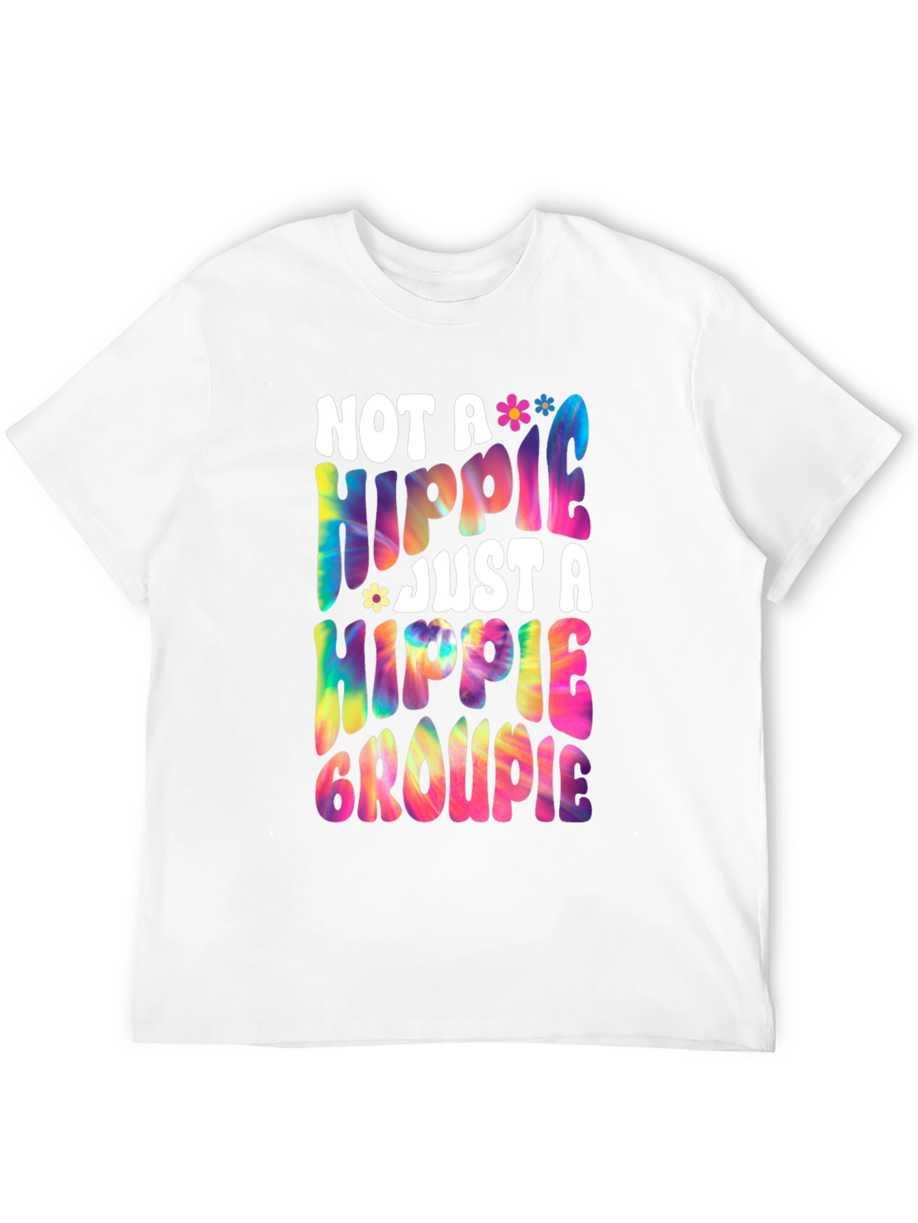 Black Not A Hippie Just A Hippie Groupie Graphic Tee view 12