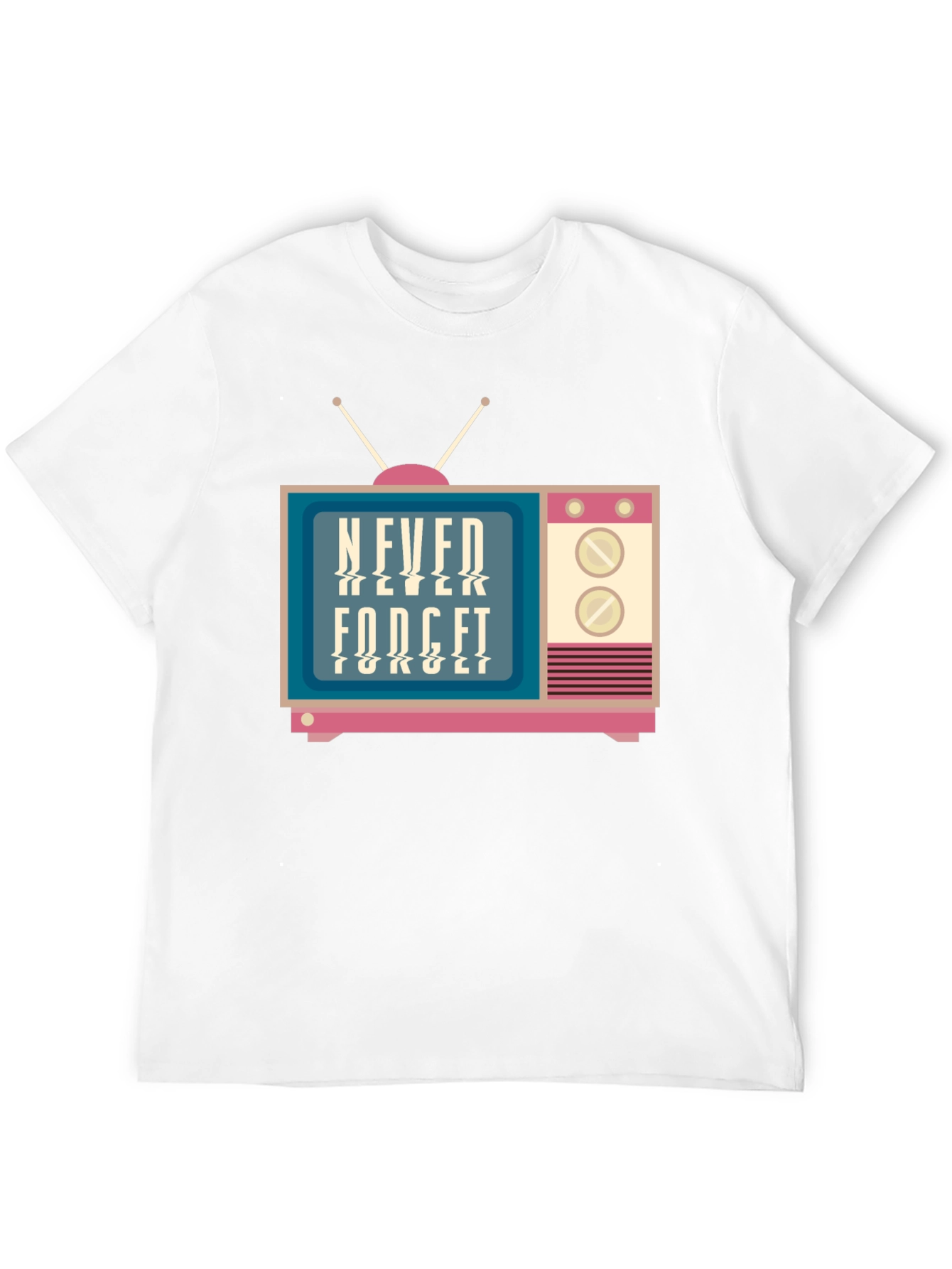 Black Retro TV Never Forget Graphic Tee view 12