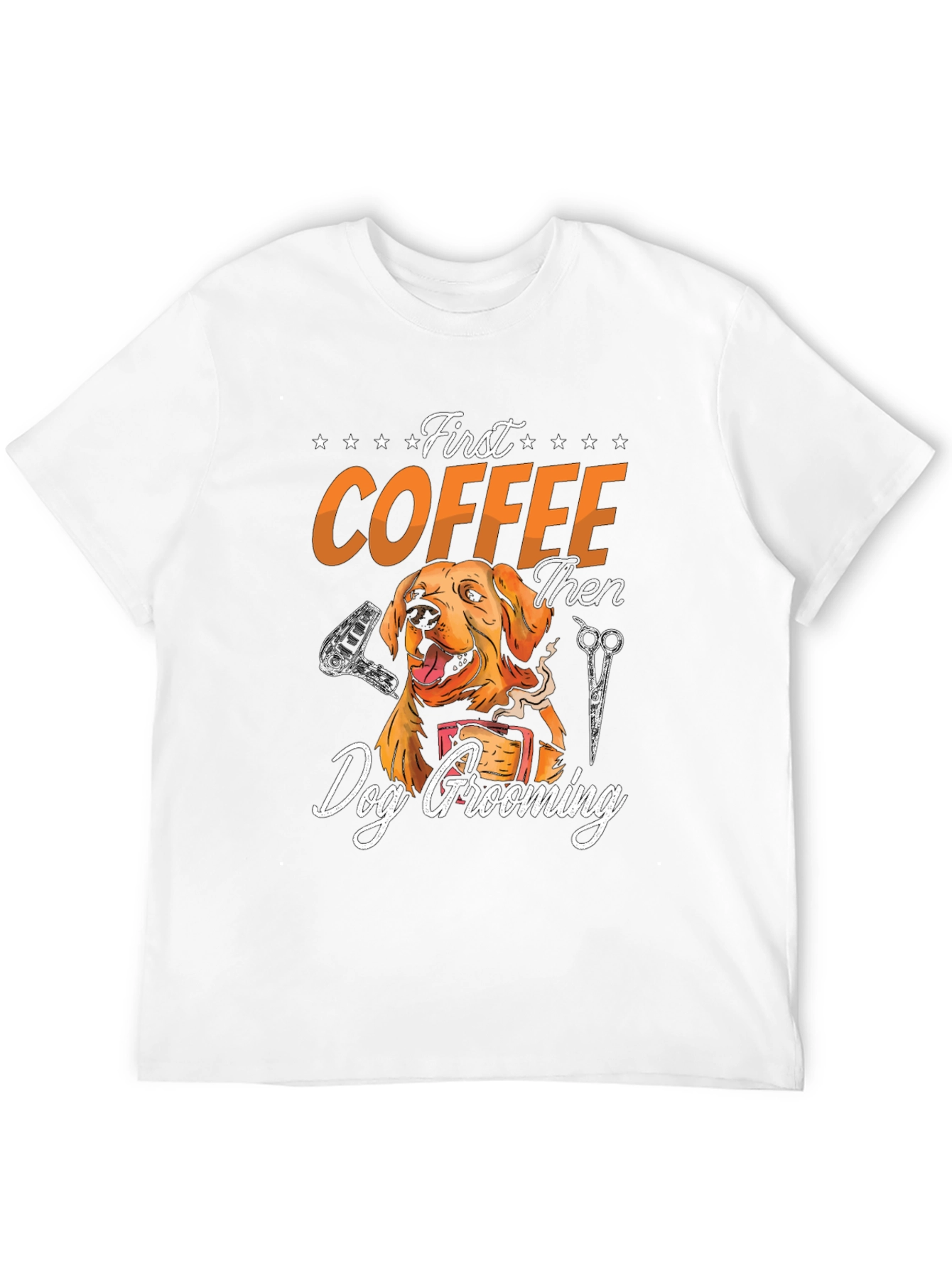 Black First Coffee Then Dog Grooming Graphic Tee view 12