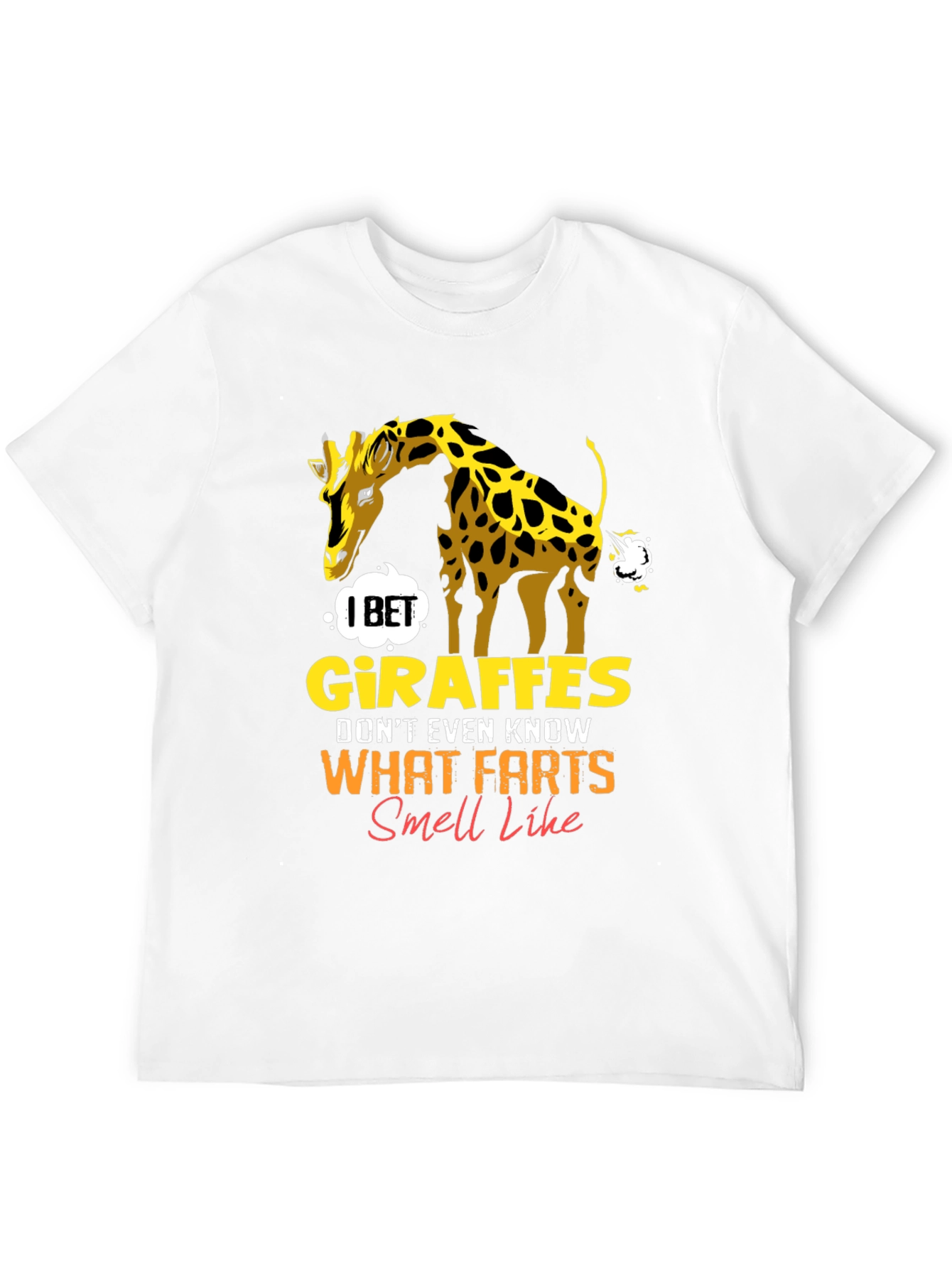 Black Giraffe Fart Joke T-Shirt - Funny Graphic Tee view 12
