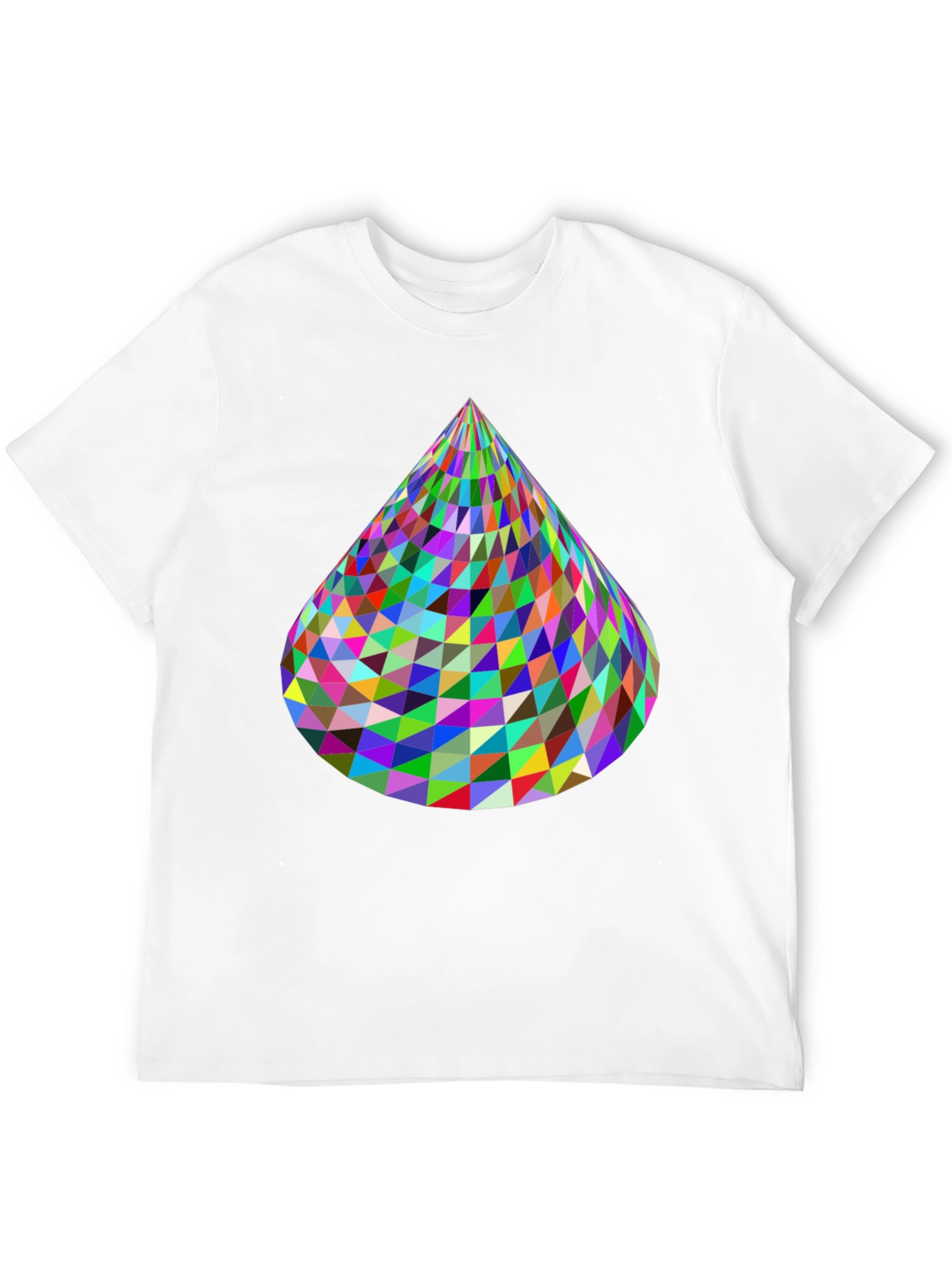Black Geometric Cone T-Shirt - Vibrant & Modern Design view 12