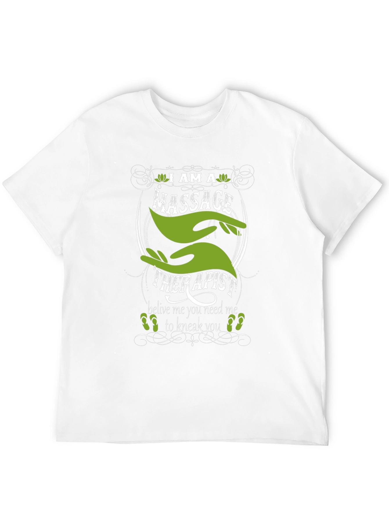 Black Massage Therapist Graphic T-Shirt - Black view 12