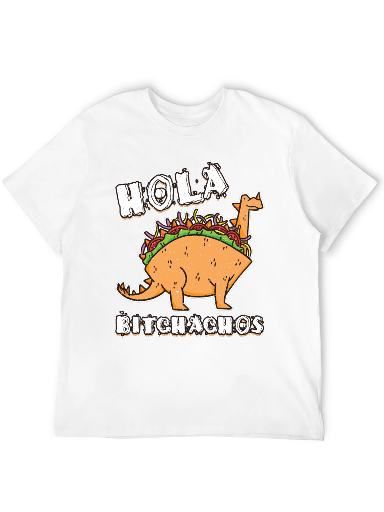 Hola Bitchachos T-Shirt - Funny Dino Taco - 12