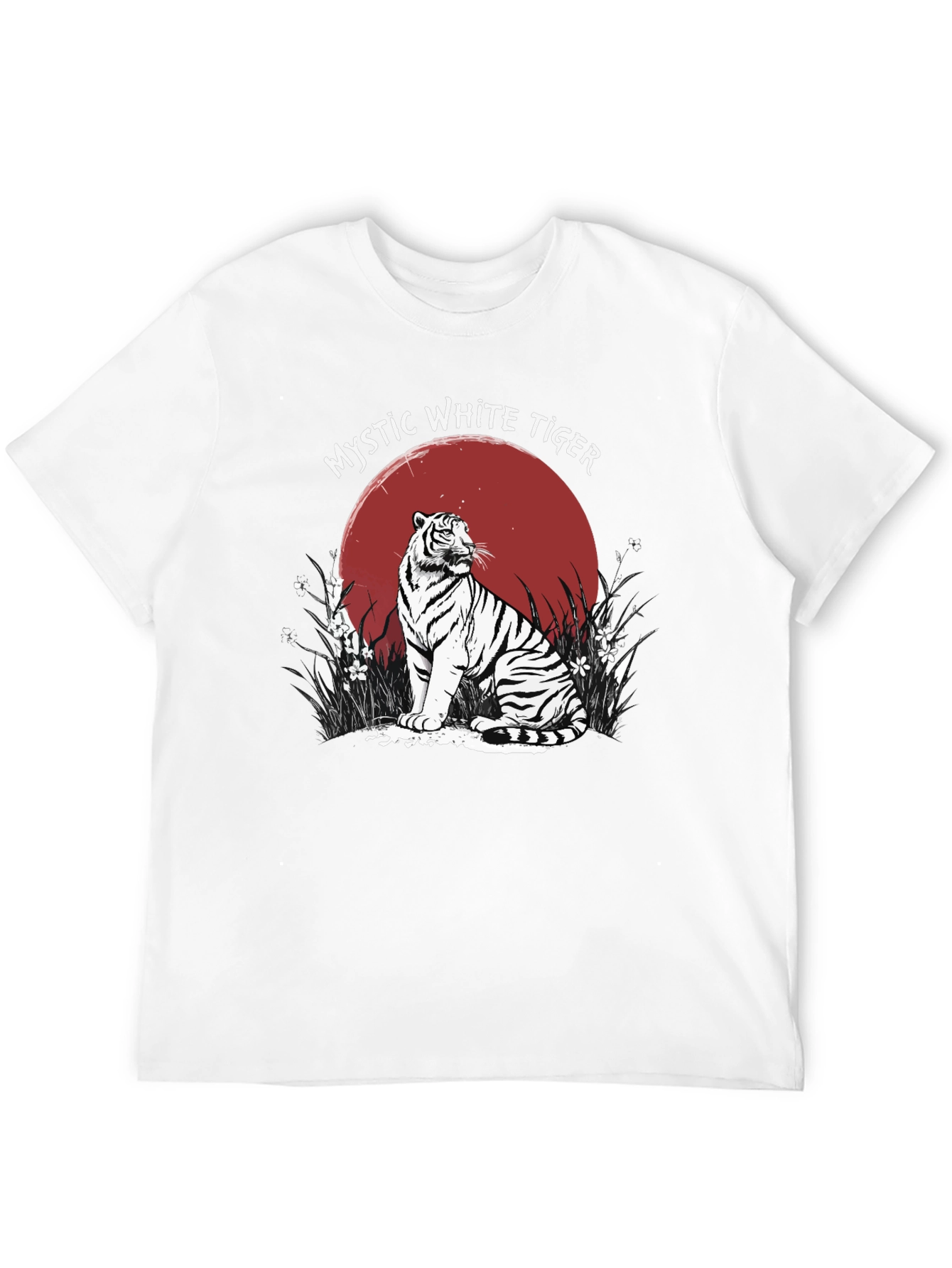 Black Mystic White Tiger Graphic T-Shirt view 12