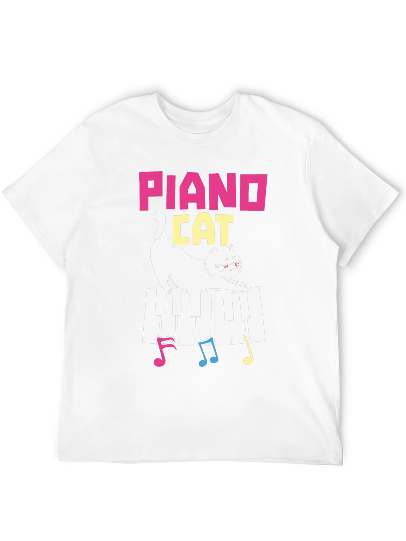 Black Piano Cat T-Shirt - Musical Kitten Tee view 12