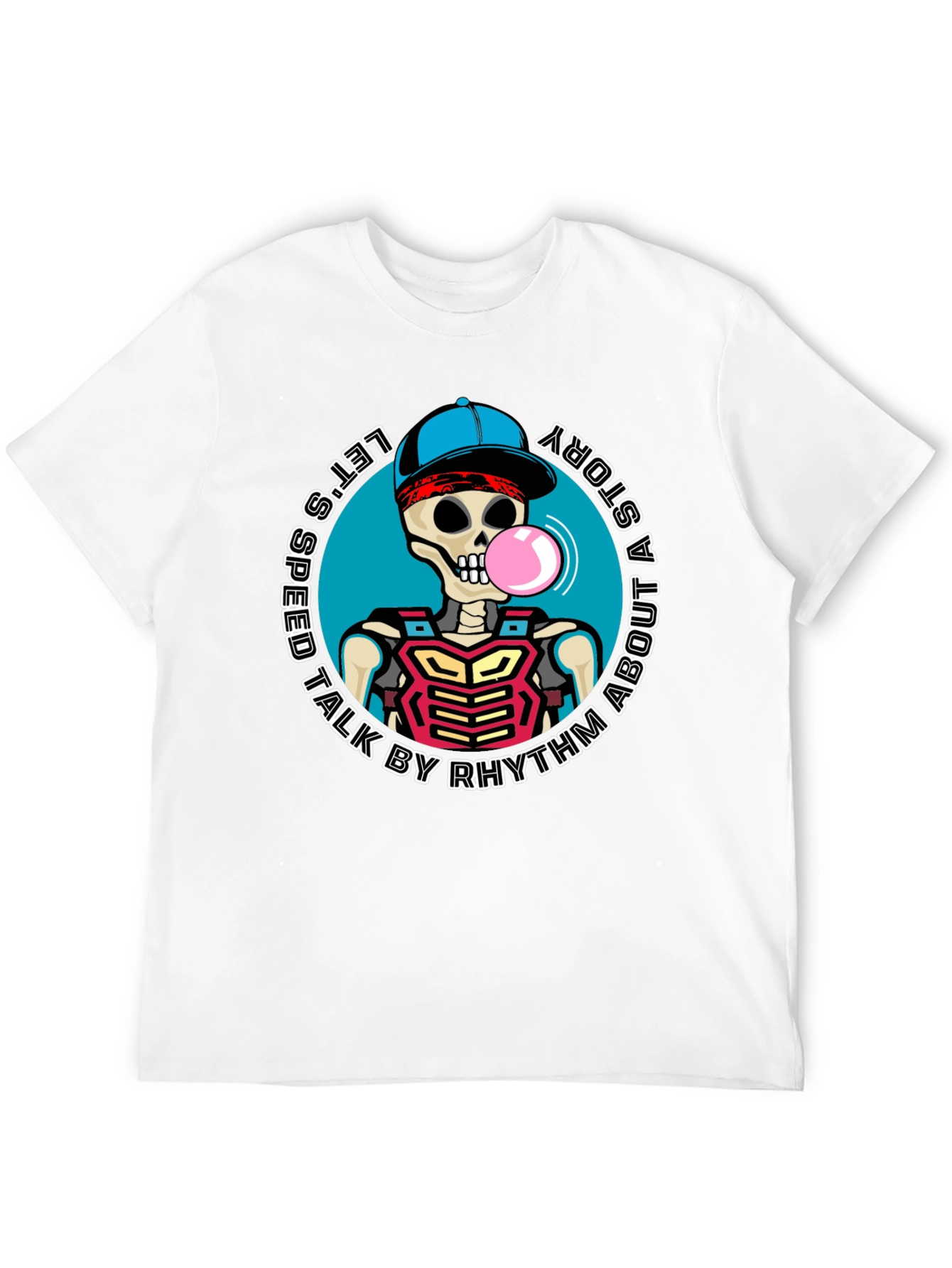 Black Let's Speed Talk by Rhythm Skeleton T-Shirt view 12