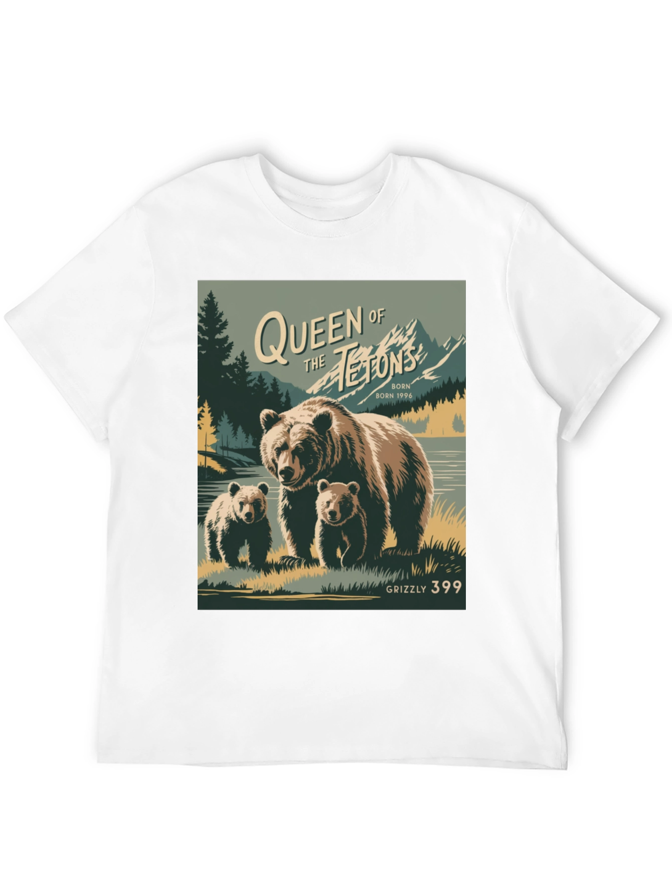 Black Queen of the Tetons Grizzly Bear T-Shirt view 12