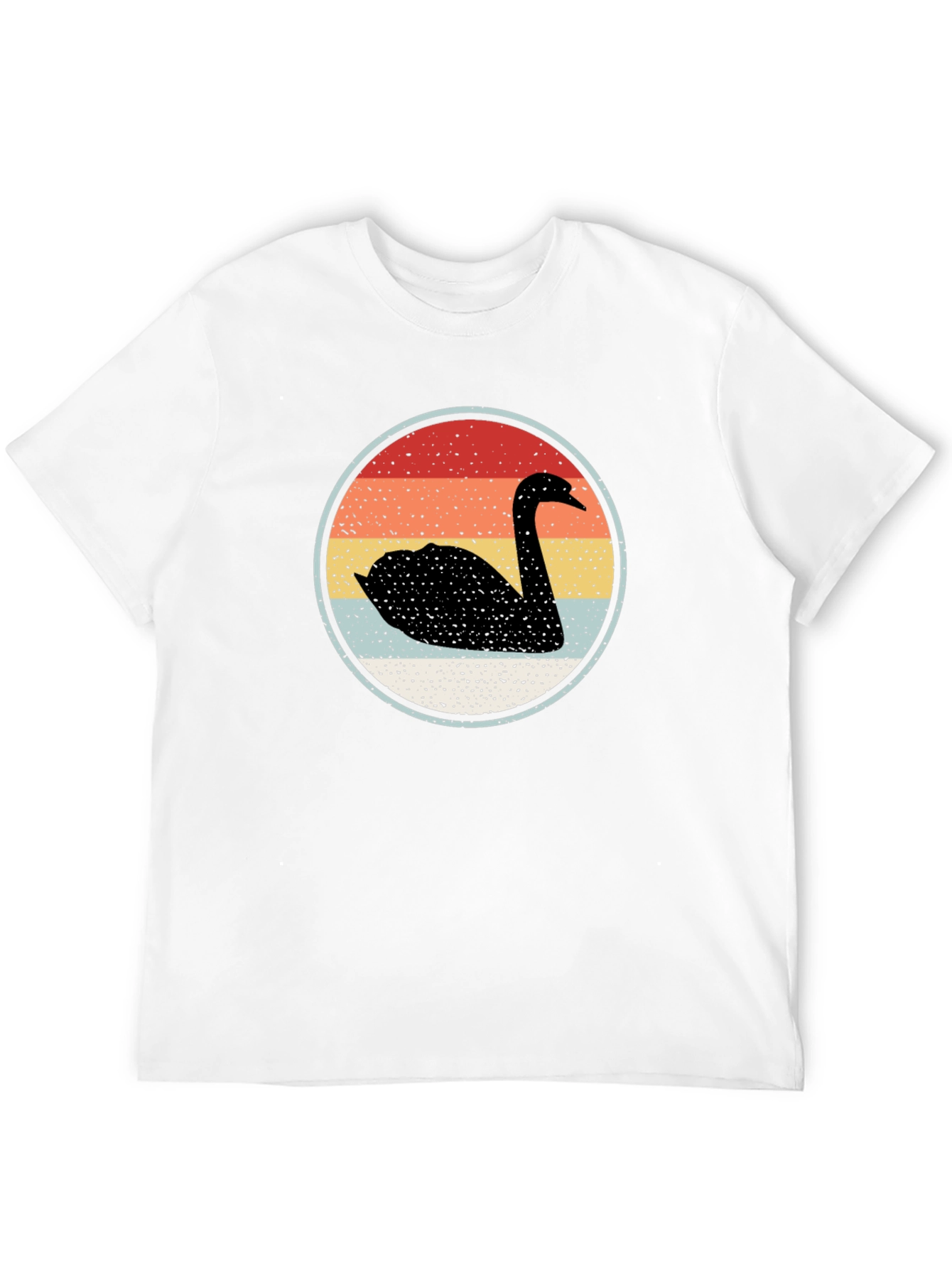 Black Retro Swan Graphic Tee view 12