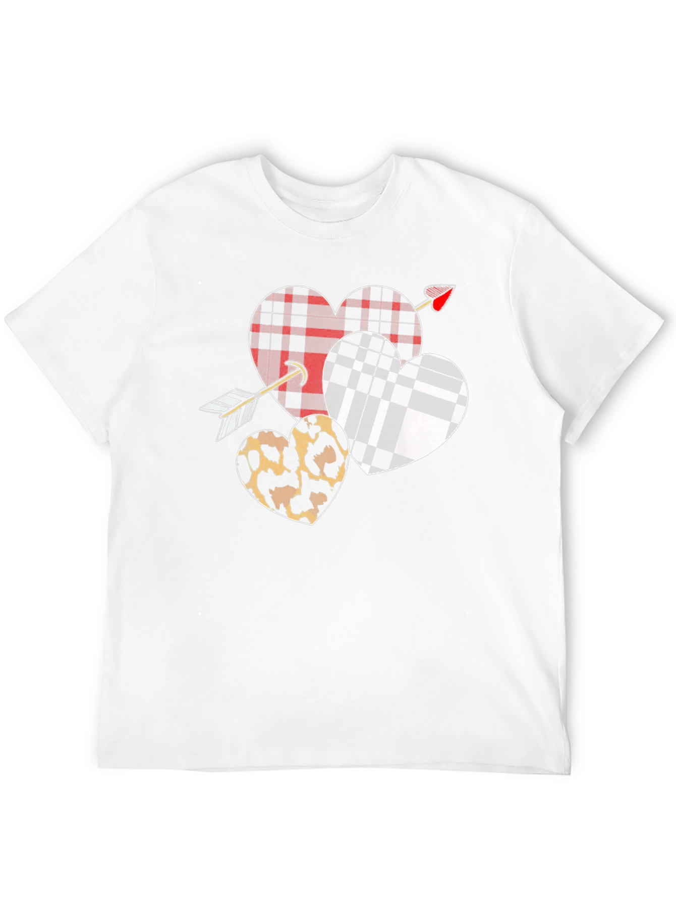 Black Heart Arrow T-Shirt Valentine's Day Black Graphic Tee view 12