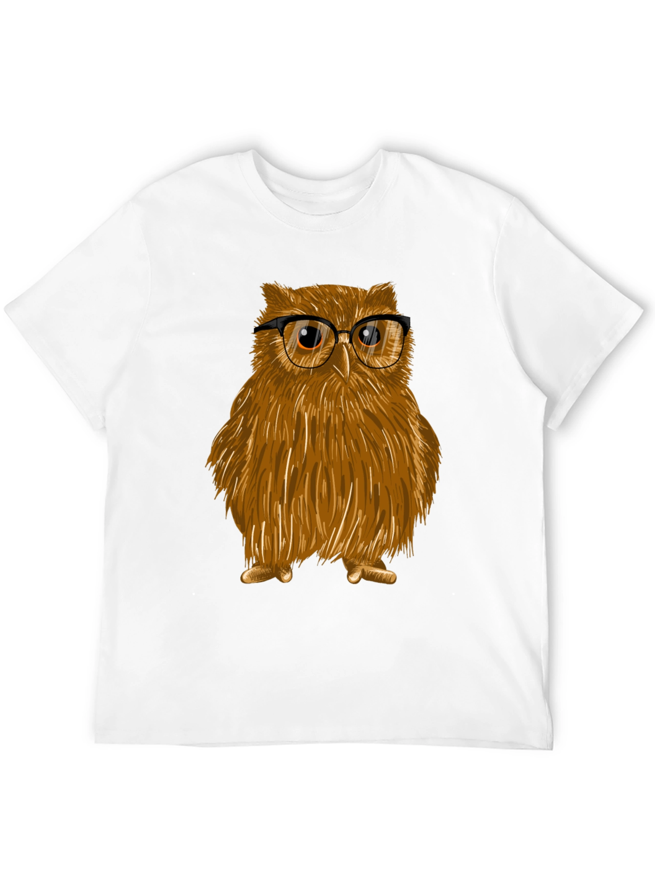 Black Owl with Glasses Graphic Tee - Unisex Cotton T-Shirt view 12