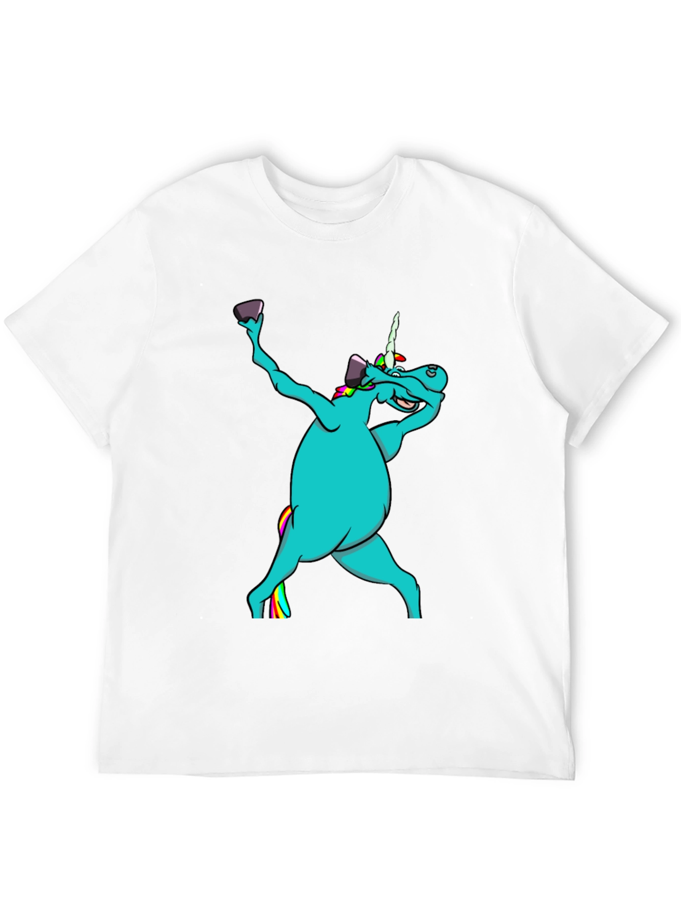 Black Unicorn Dabbing Graphic T-Shirt - Black view 12