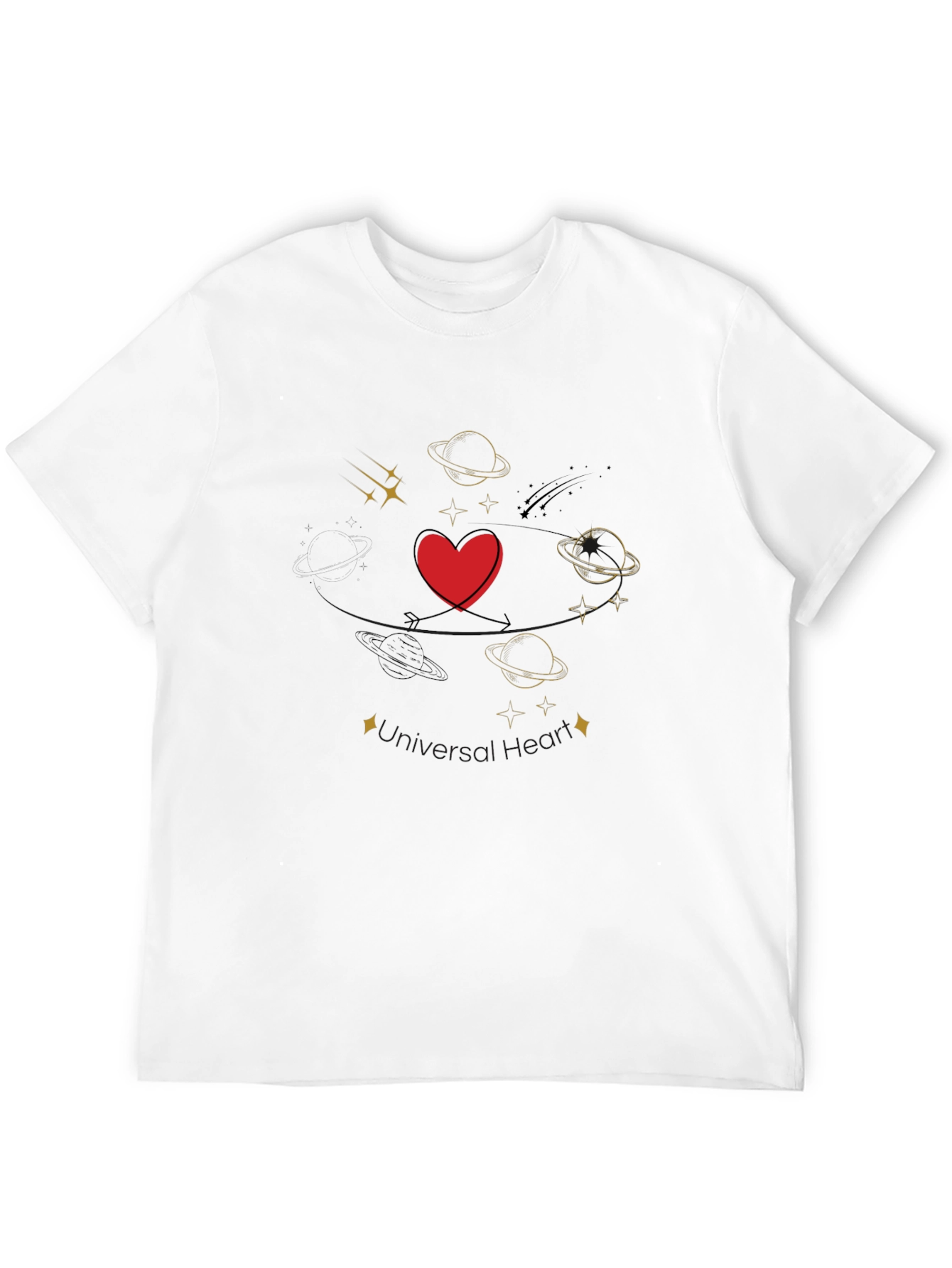 Black Heart & Planets Graphic Tee view 12