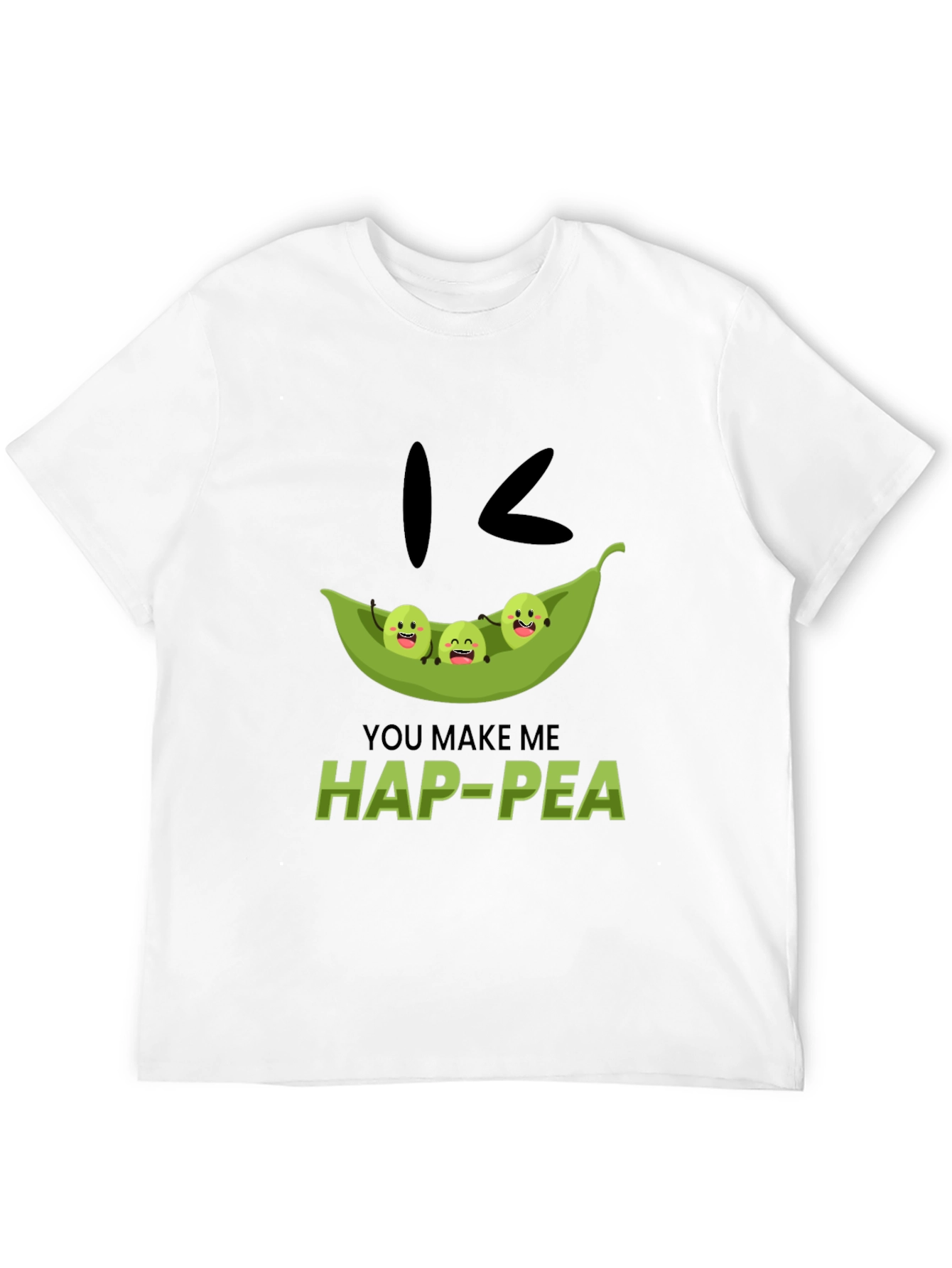 Black Hap-Pea Pun T-Shirt, Cute Peas in a Pod Tee view 12