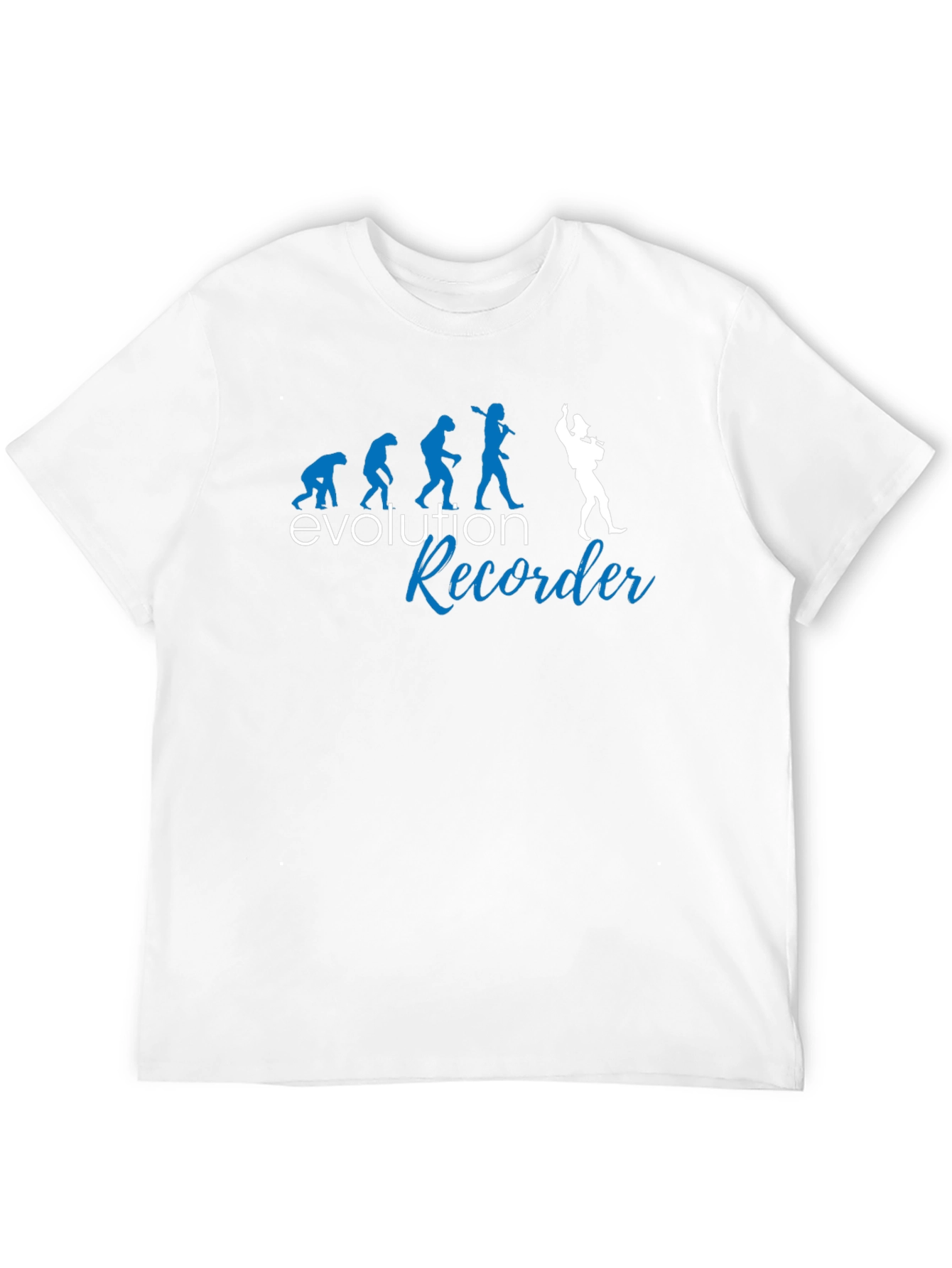 Black Evolution Recorder T-Shirt - Humorous Musician Tee view 12