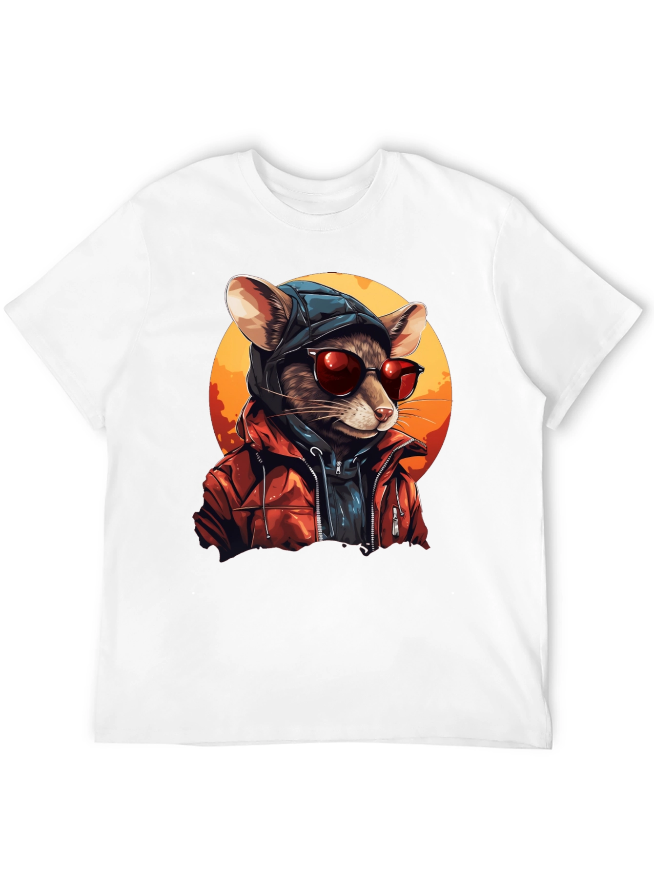 Black Cool Rat in Hoodie Graphic Tee view 12