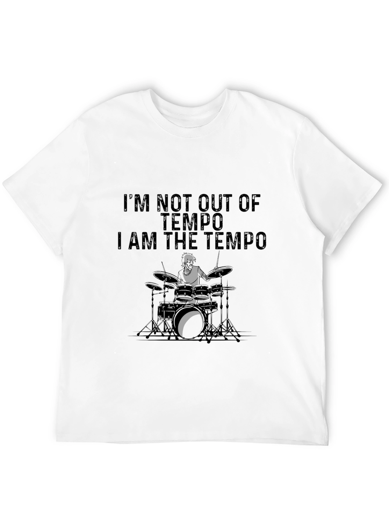 Black I Am The Tempo Drummer T-Shirt view 12