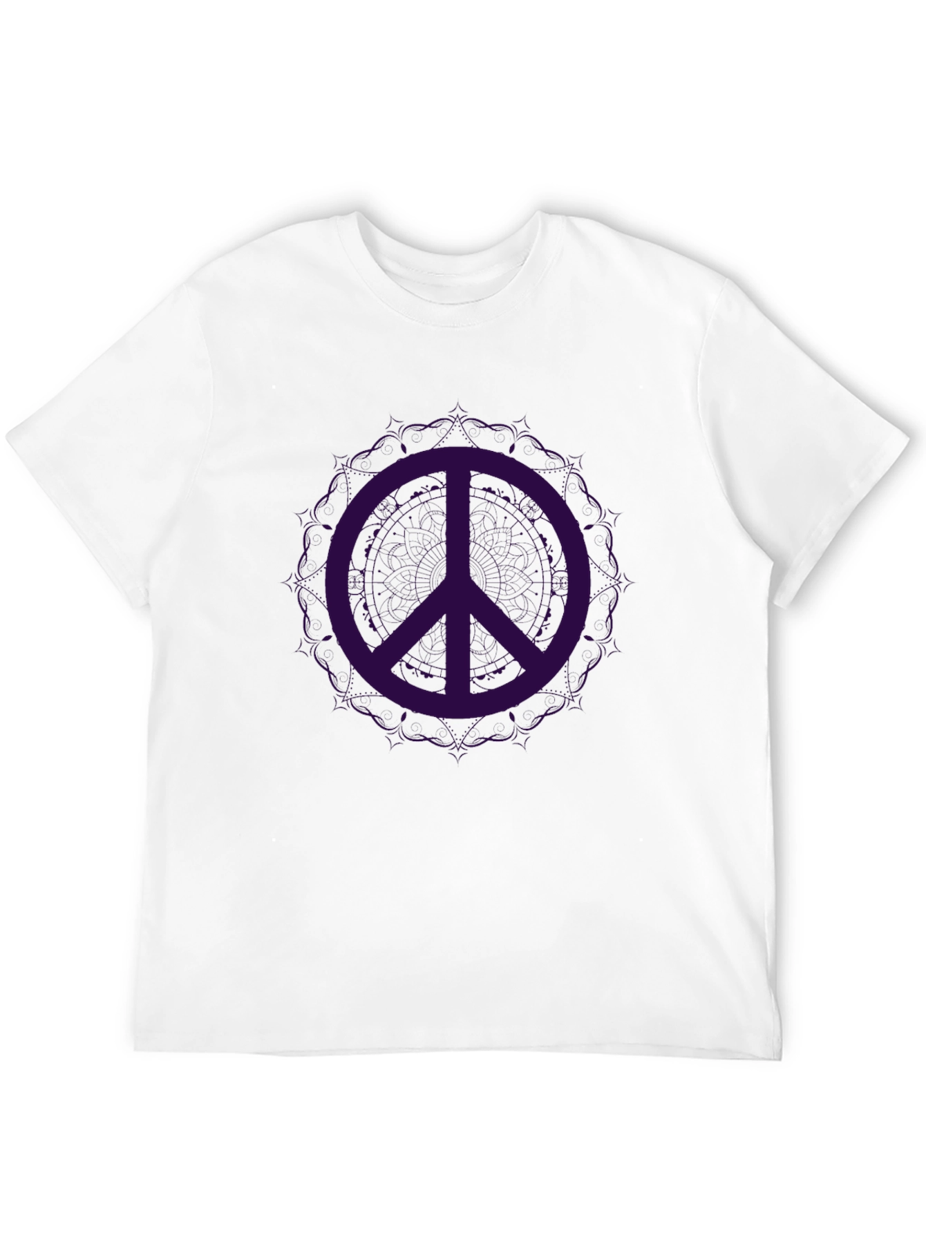 Black Peace Sign Graphic Tee - Soft Cotton Black T-Shirt view 12