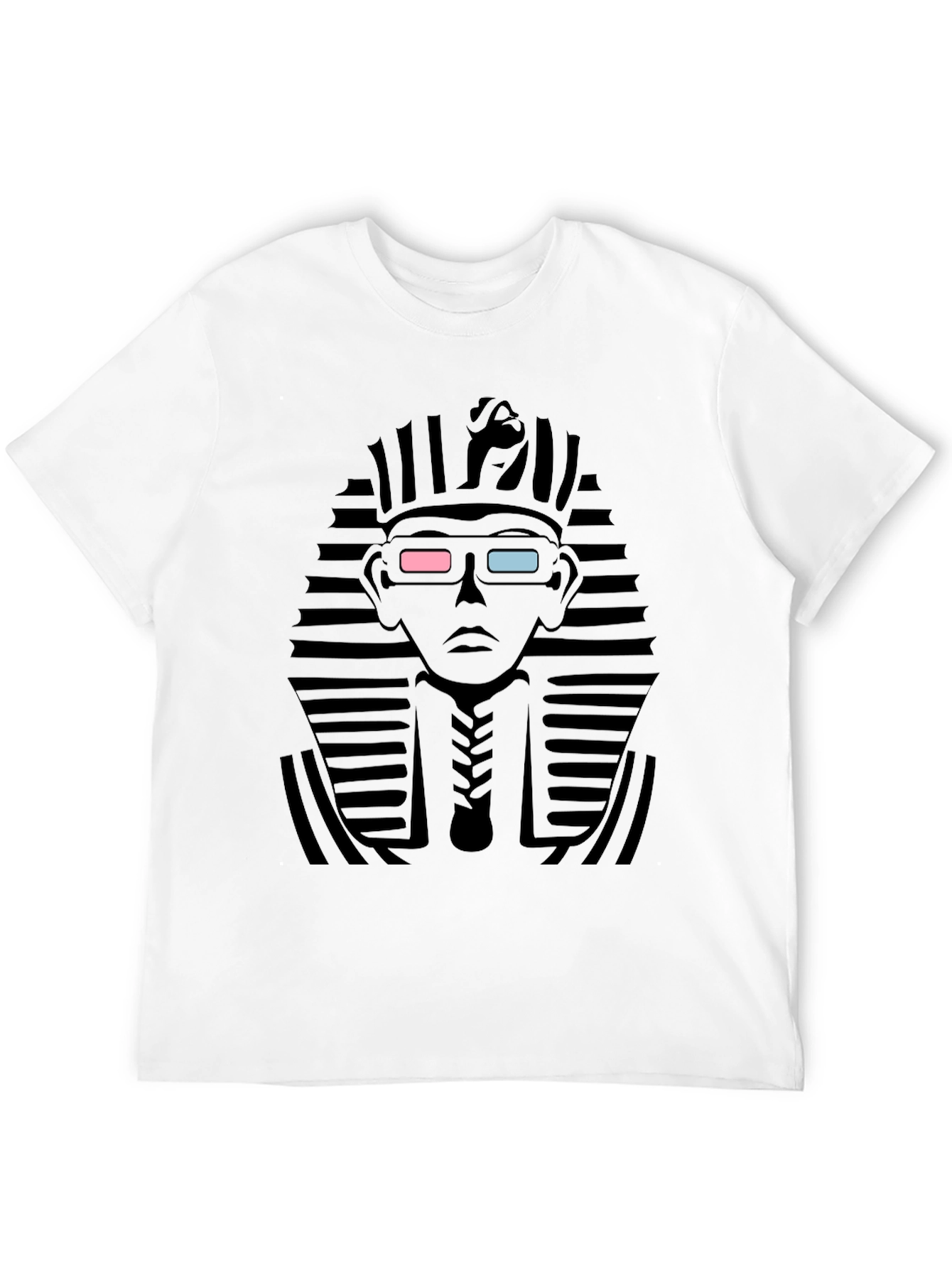 Black Anaglyph Pharaoh Graphic Tee - Black Cotton T-Shirt view 12