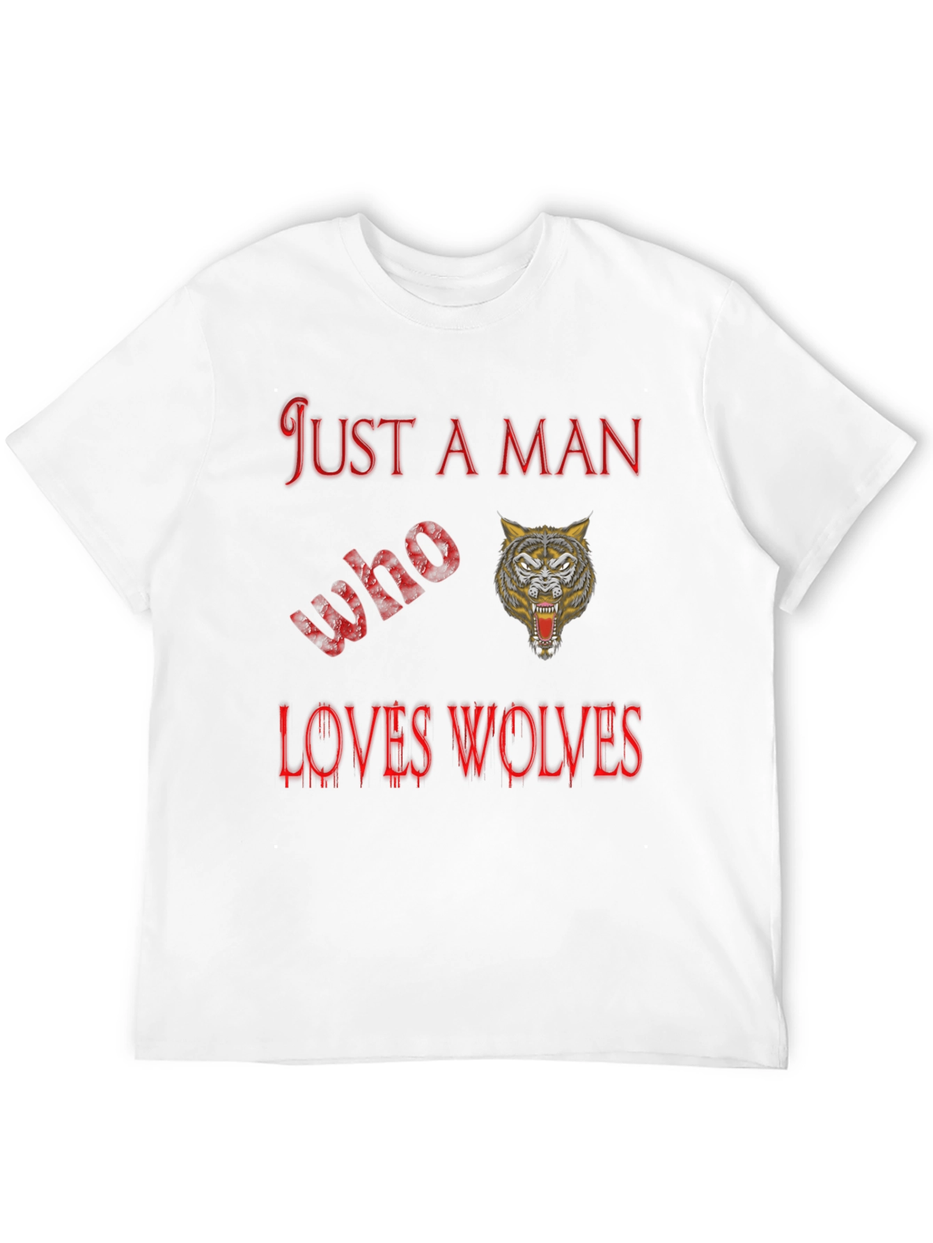 Black Just A Man Who Loves Wolves Black T-Shirt view 12