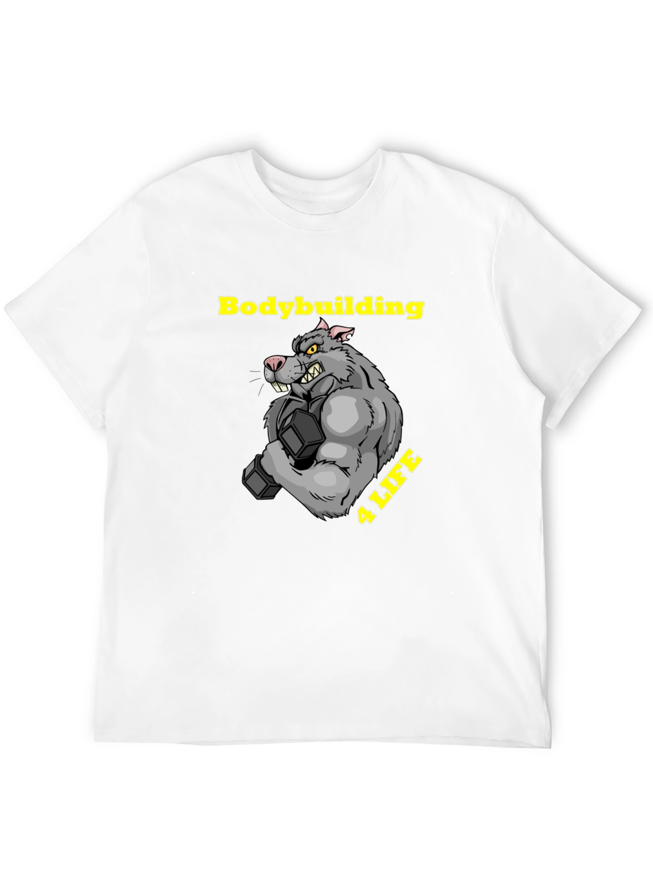 Black Bodybuilding Rat Black T-Shirt view 12