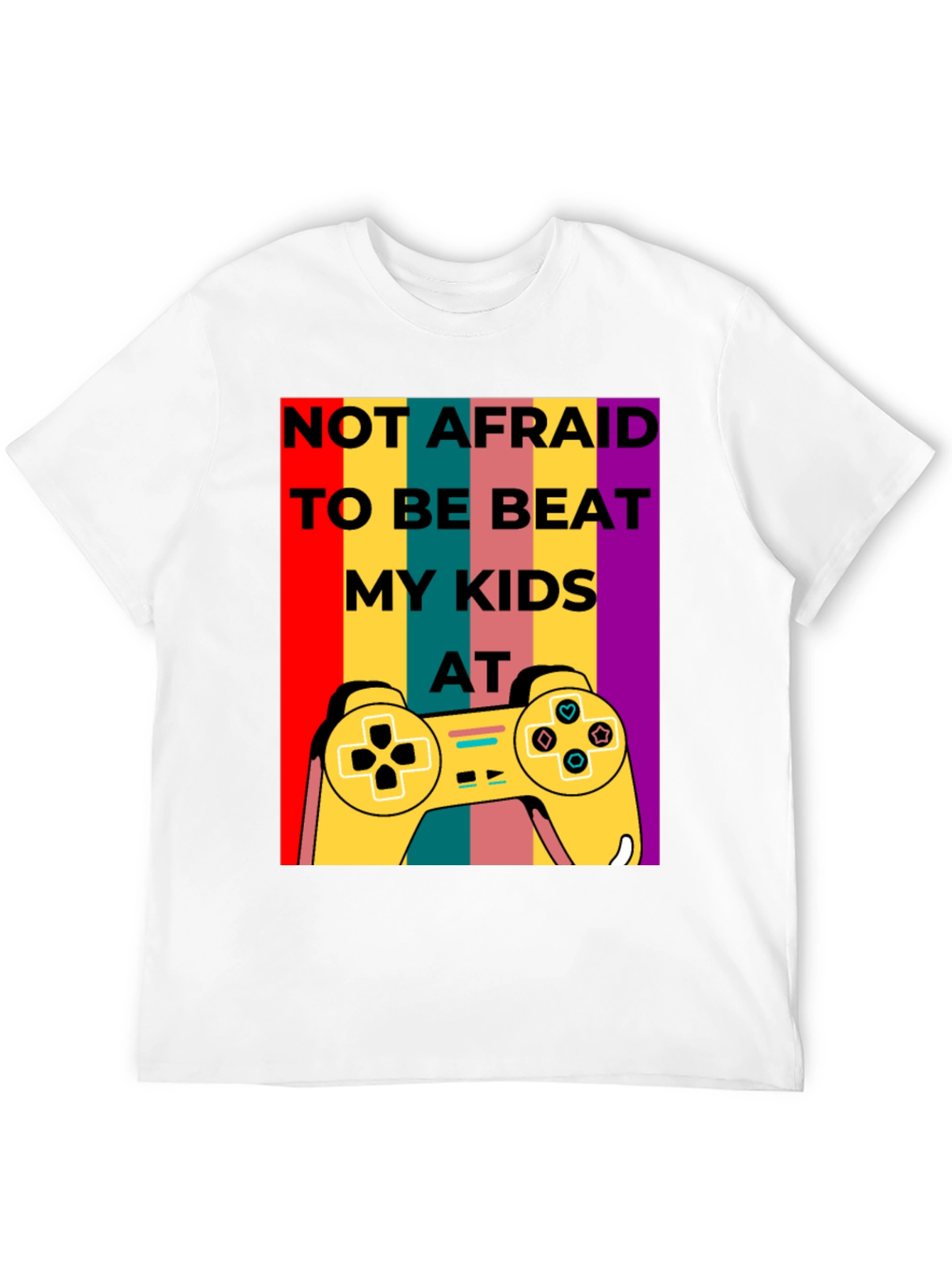 Black Not Afraid to Beat My Kids at Gaming T-Shirt view 12