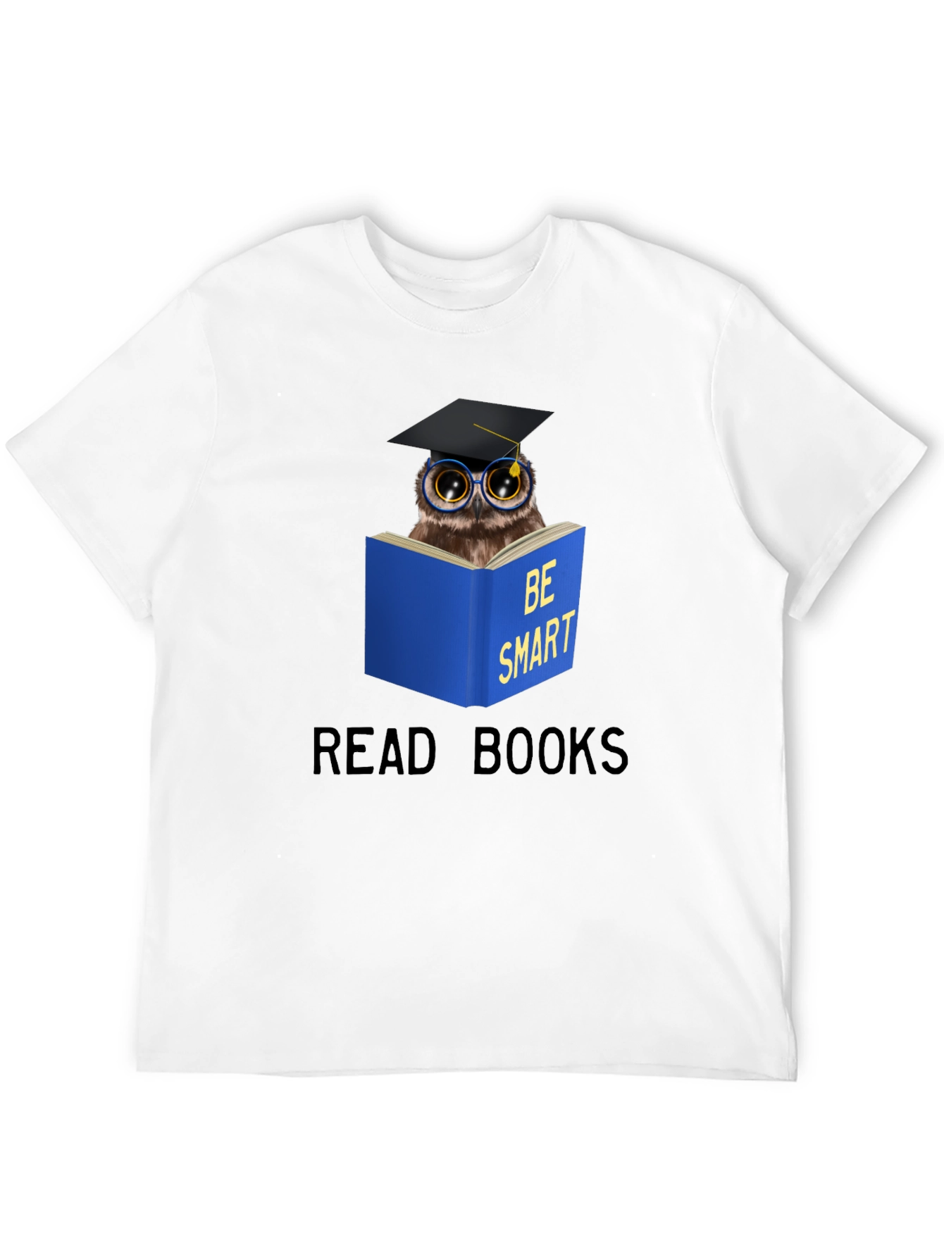 Black Be Smart Owl Reading T-Shirt view 12