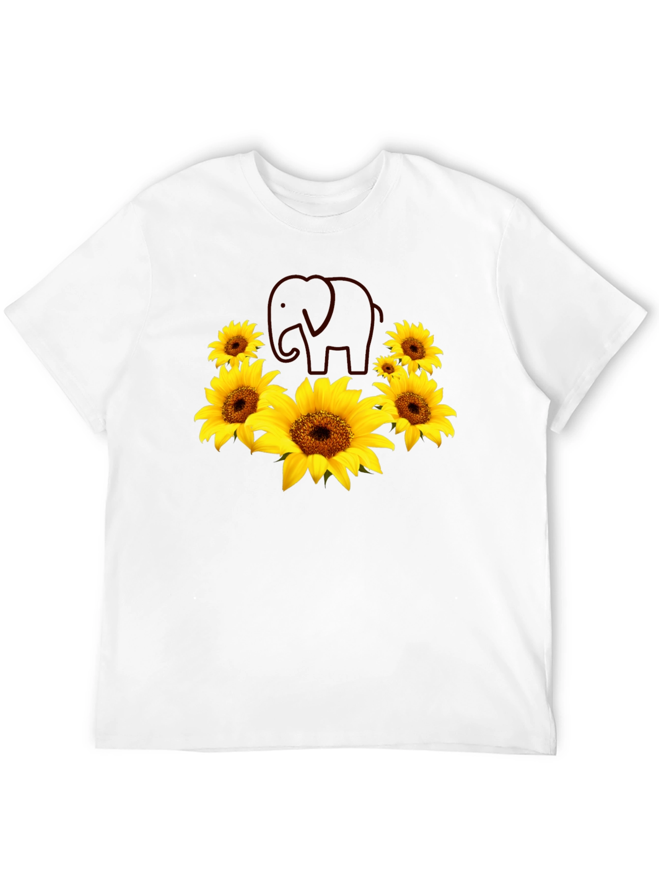 Black Sunflower Elephant Graphic Tee view 12