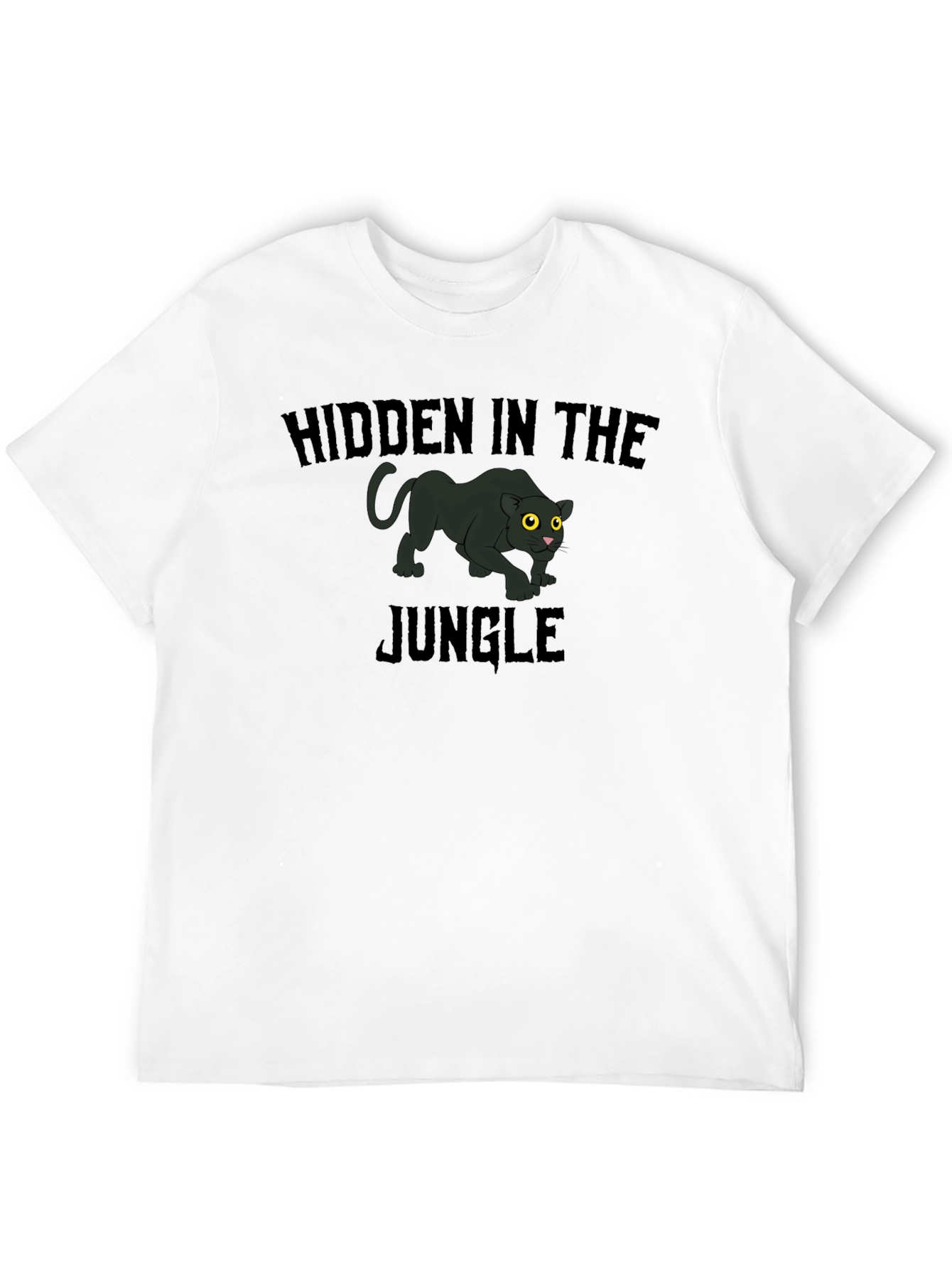 Black Hidden Jungle Panther Graphic T-Shirt view 12