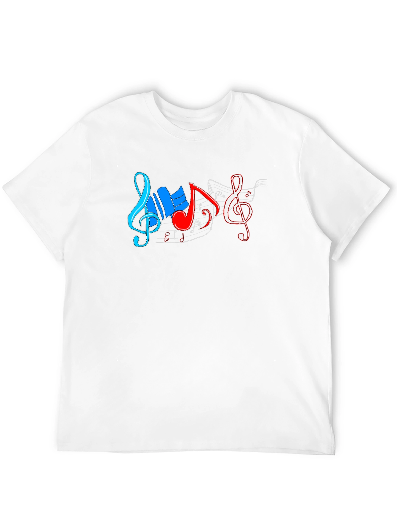 Black Music Notes Graphic T-Shirt - Black Cotton Tee view 12