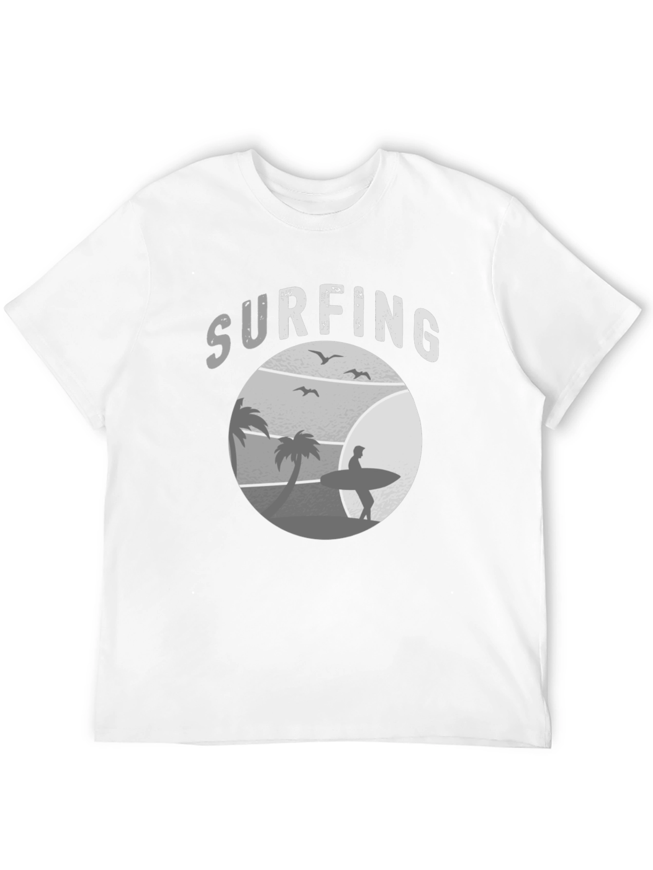Black Surfing Scene Graphic Tee | Black view 12