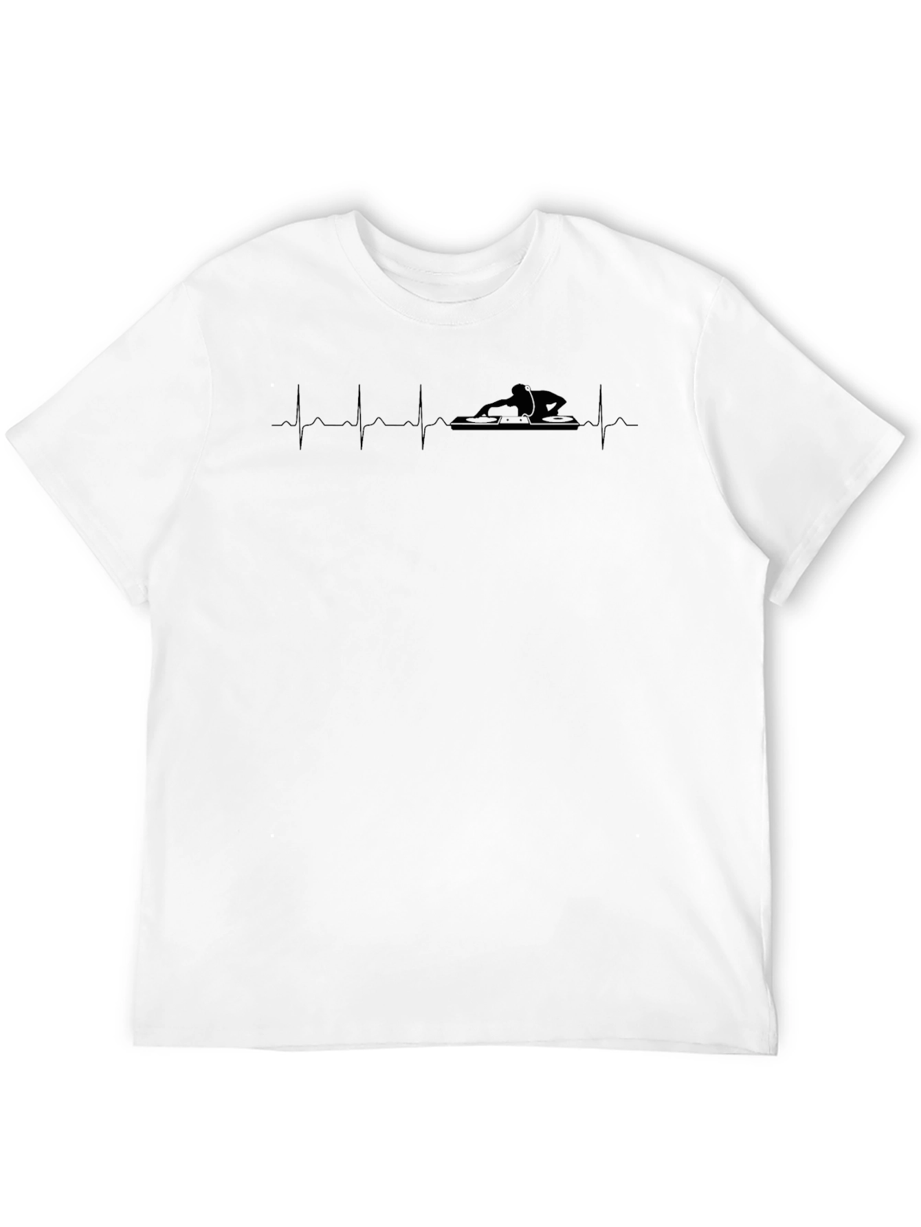 Black DJ Heartbeat Black T-Shirt view 12