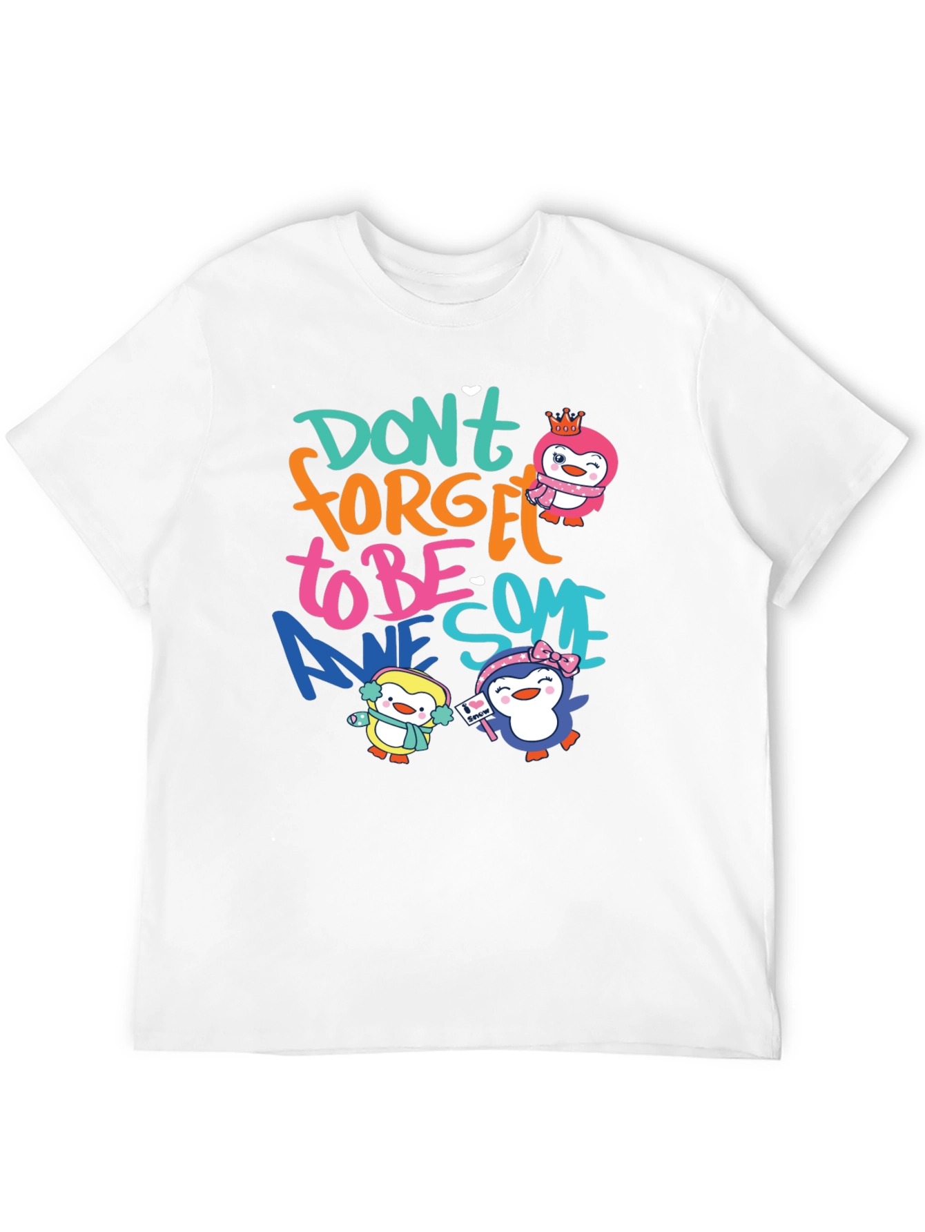 Black Don't Forget To Be Awesome Penguin Black T-Shirt view 12