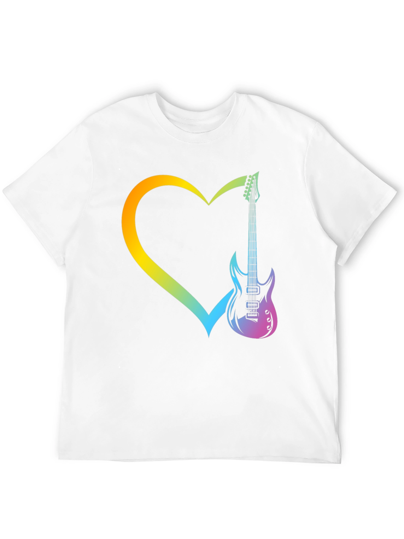 Black Guitar Heart Graphic Tee - Music Lover Shirt view 12