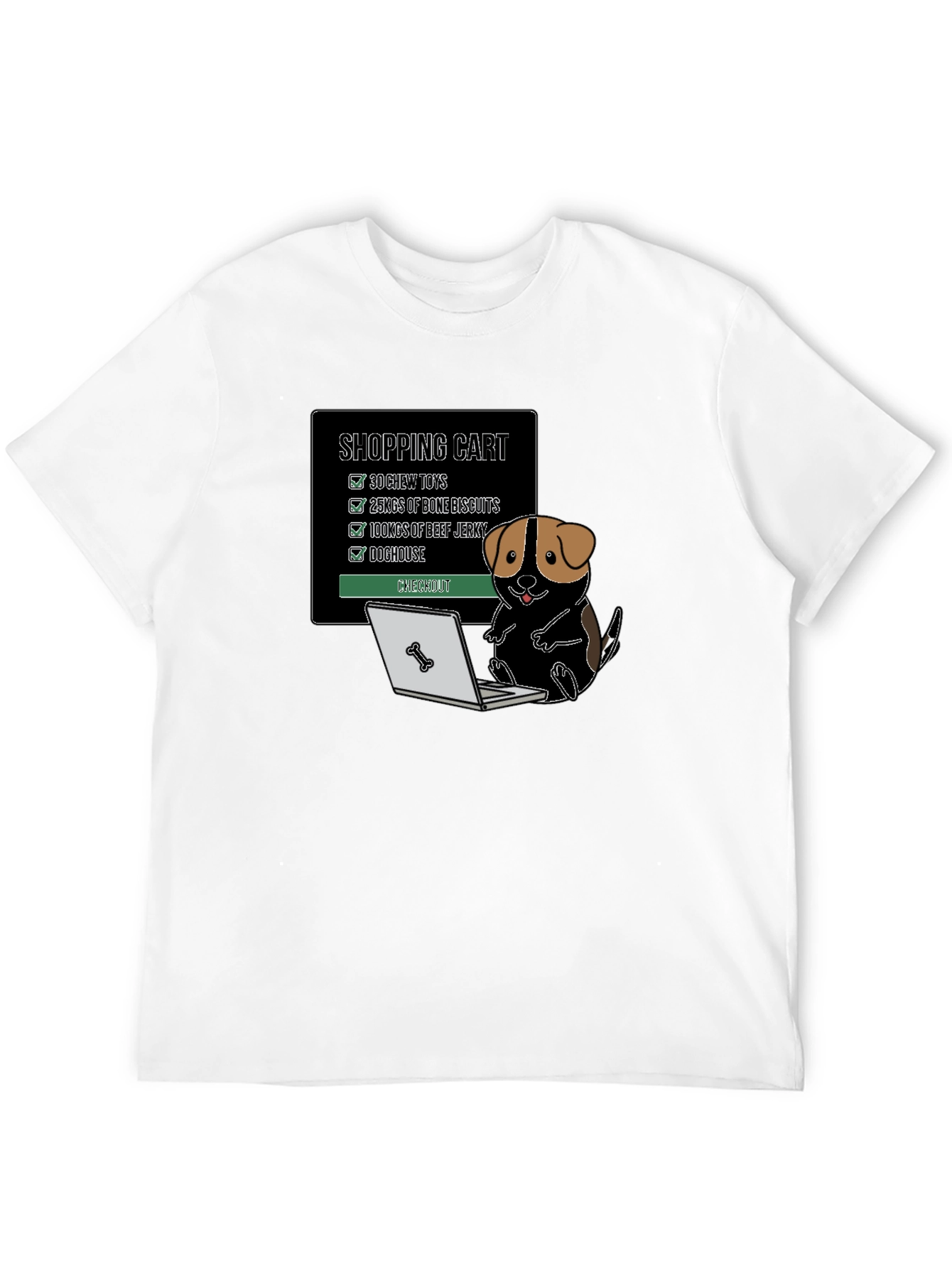 Black Dog Shopping Cart T-Shirt - Funny Pet Lover Tee view 12