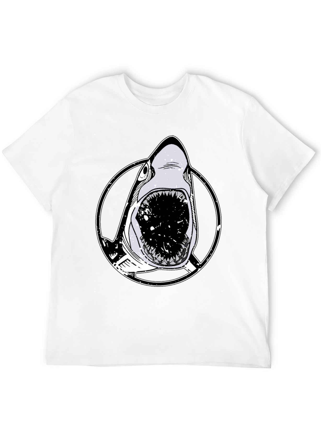 Black Men's Black Shark Graphic T-Shirt view 12